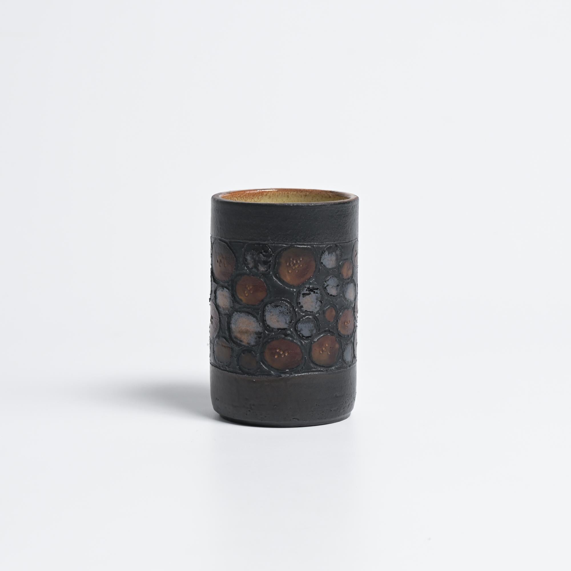 Belgian Cylindrical Vase by Perignem For Sale