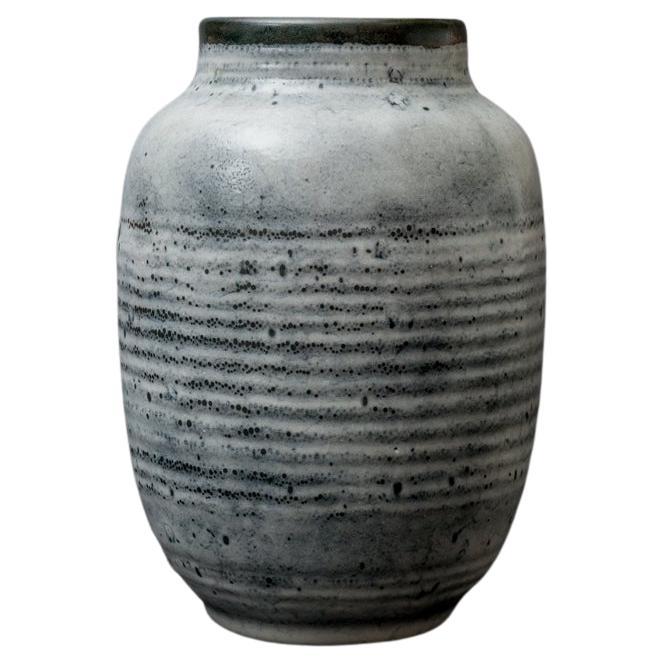 Art Deco Cylindrical Stoneware Vase by Émile Decoeur For Sale