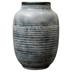 Art Deco Cylindrical Stoneware Vase by Émile Decoeur