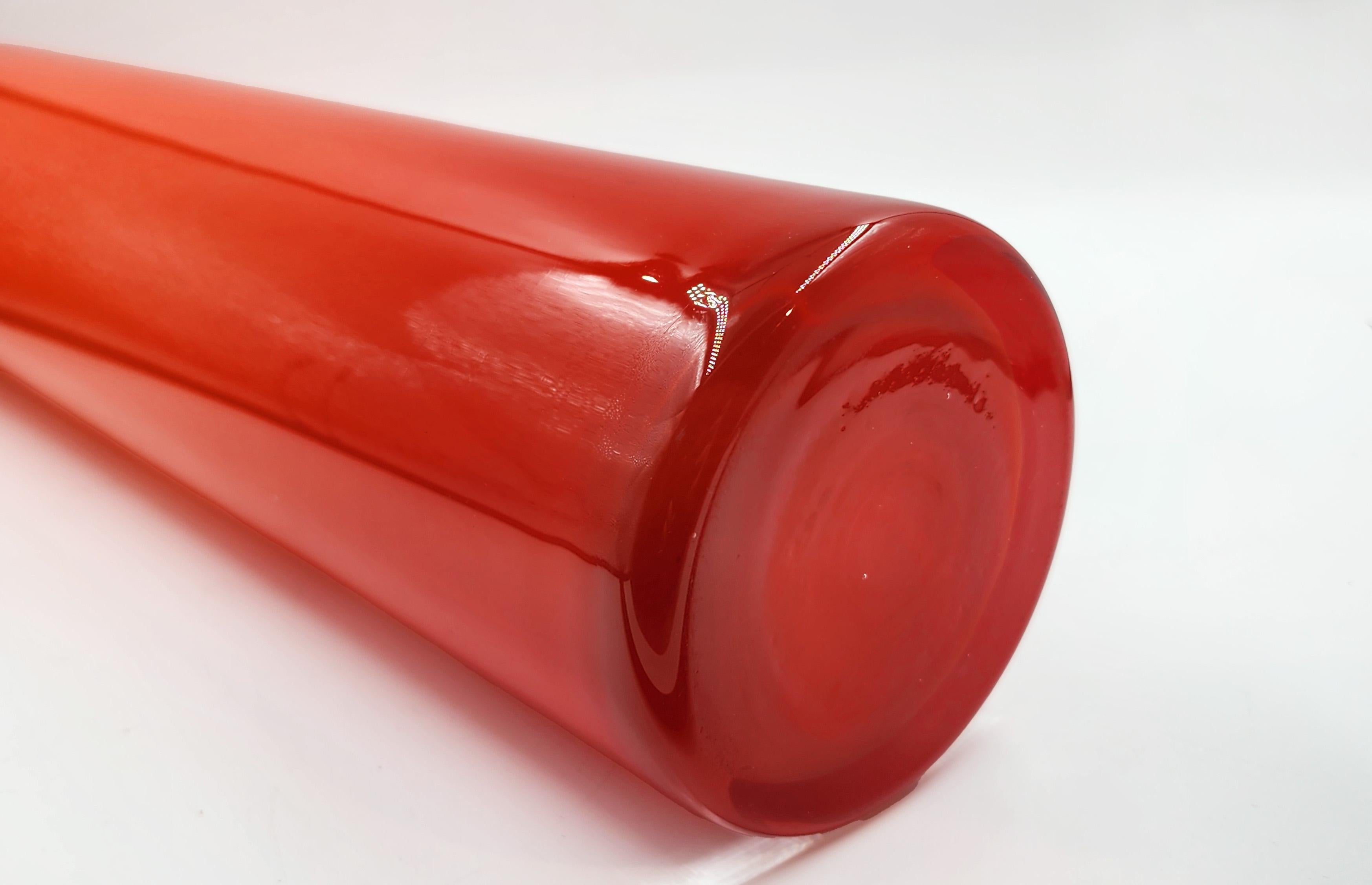 Vase cylindrique en verre artistique Bon état - En vente à Autonomous City Buenos Aires, CABA