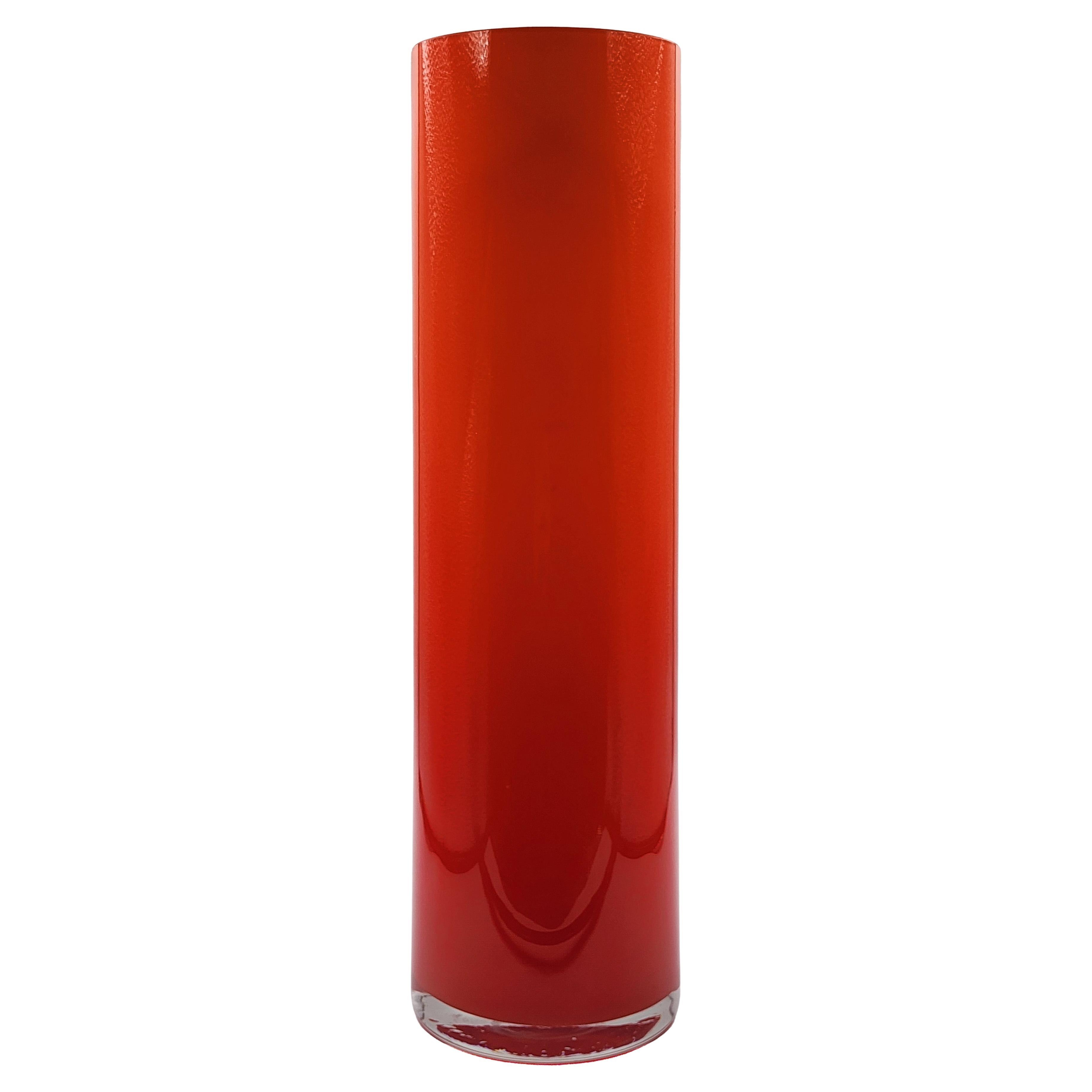 Vase cylindrique en verre artistique en vente