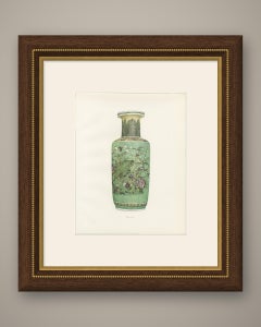 Cylindrical Vase, Mottled Green Ground with Prunus and Bamboo, Plate 1911