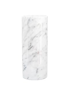 Handmade Cylindrical White Carrara Marble Vase