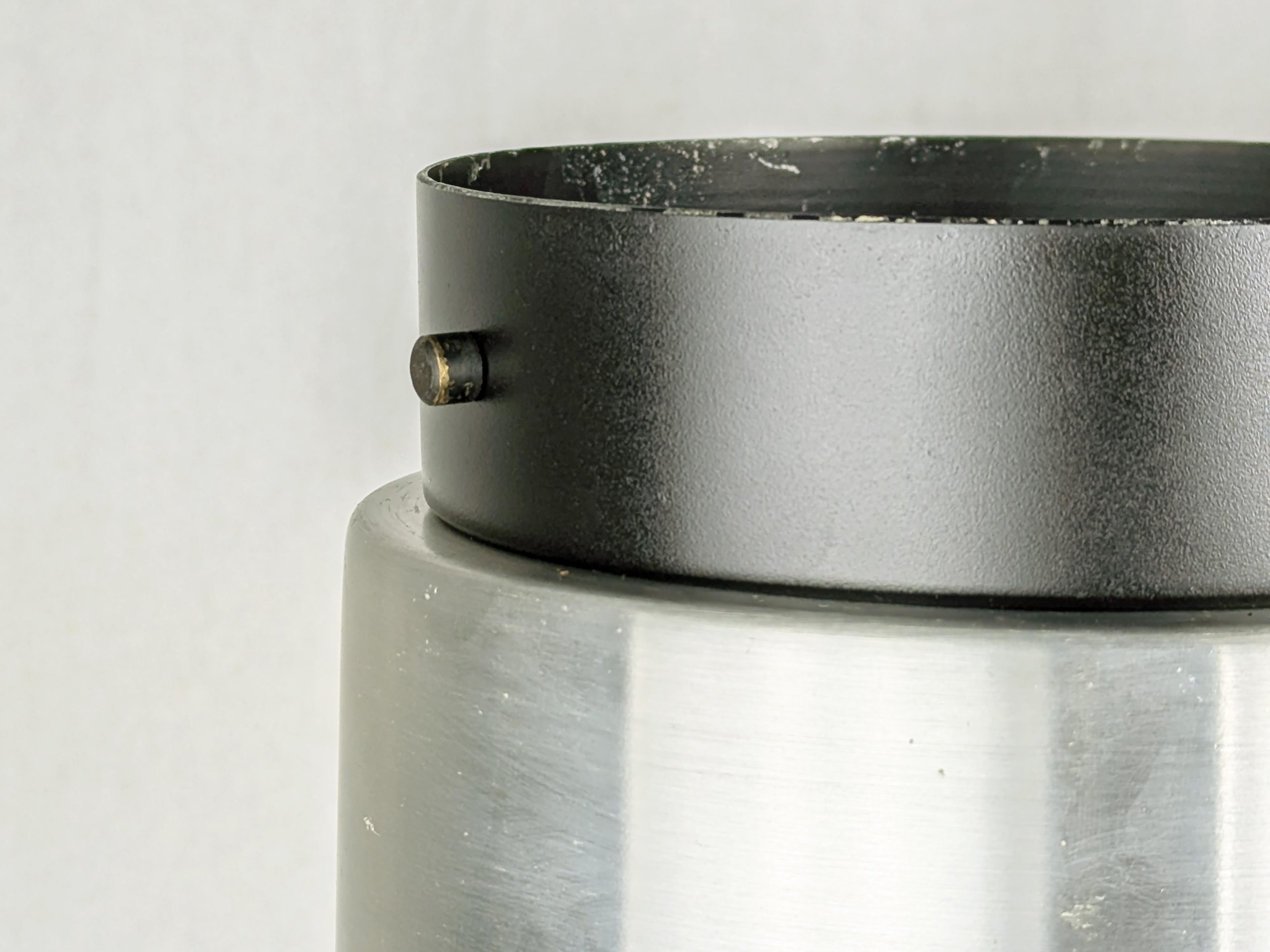 Painted Cylindrical White Glass and Black Aluminium 1950s Flushmount Lamp by Stilnovo For Sale