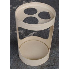 Cylindrical White Lacquered Umbrella Stand, 1970
