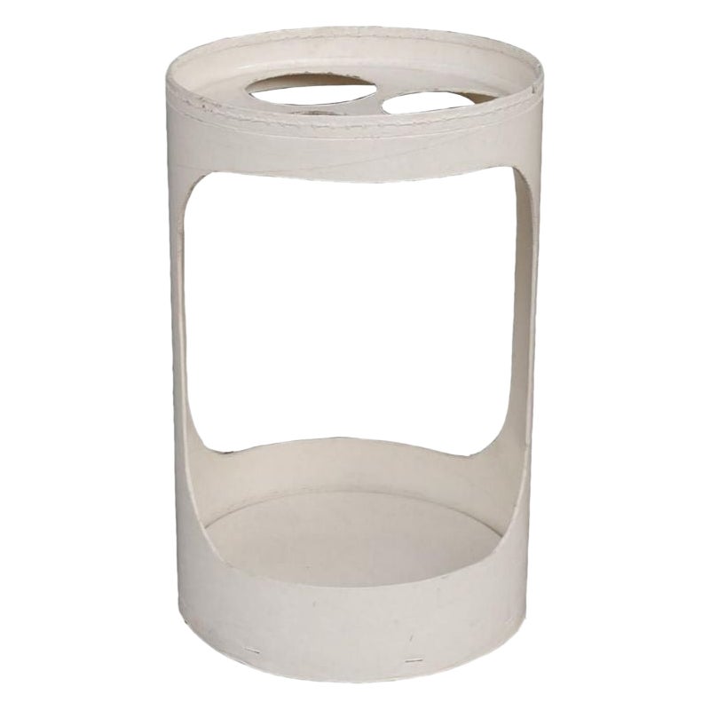 Porte-parapluies cylindrique laqué blanc, 1970