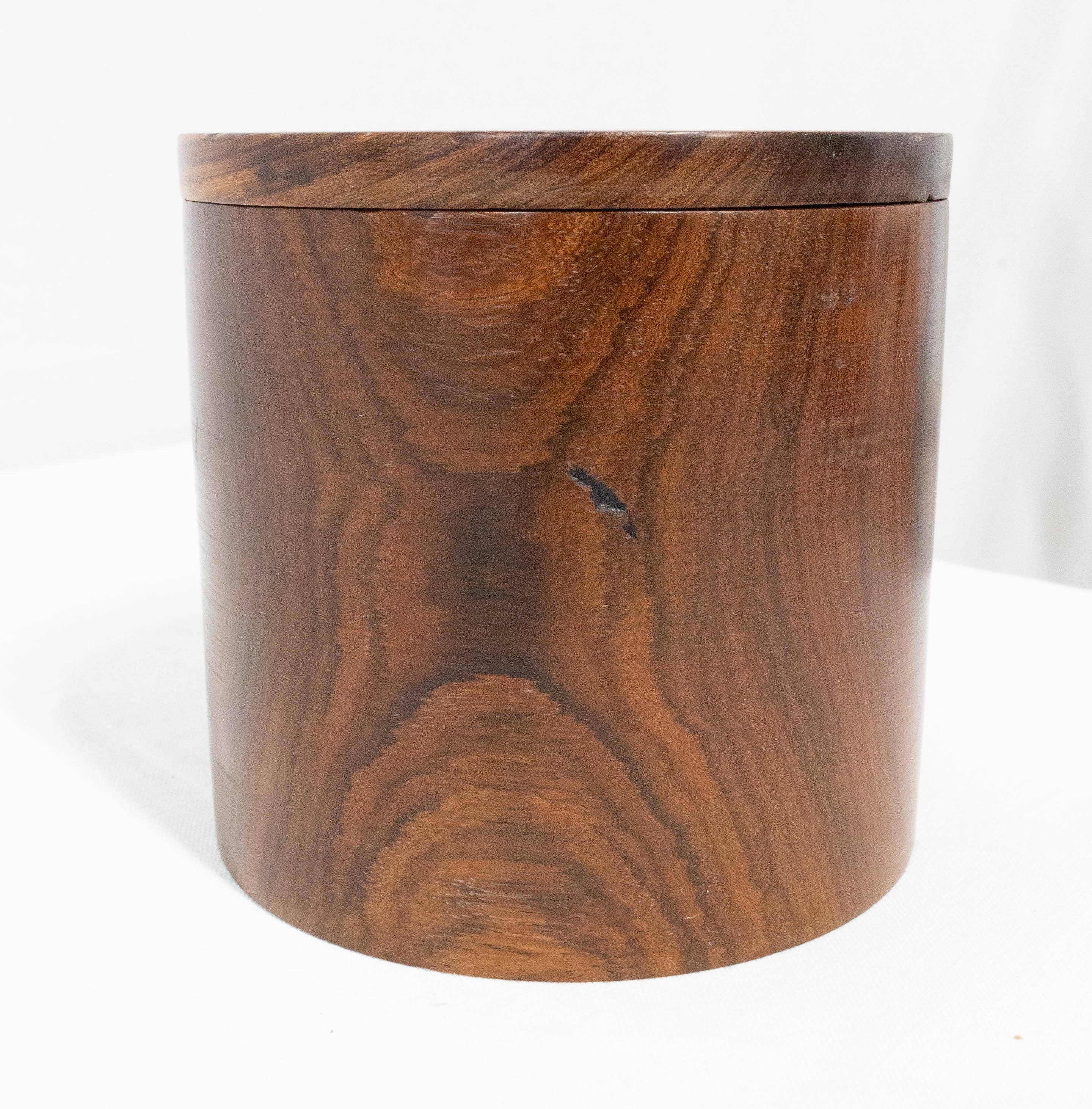 Cylindrical rosewood box, France, circa 1960
Please see also 