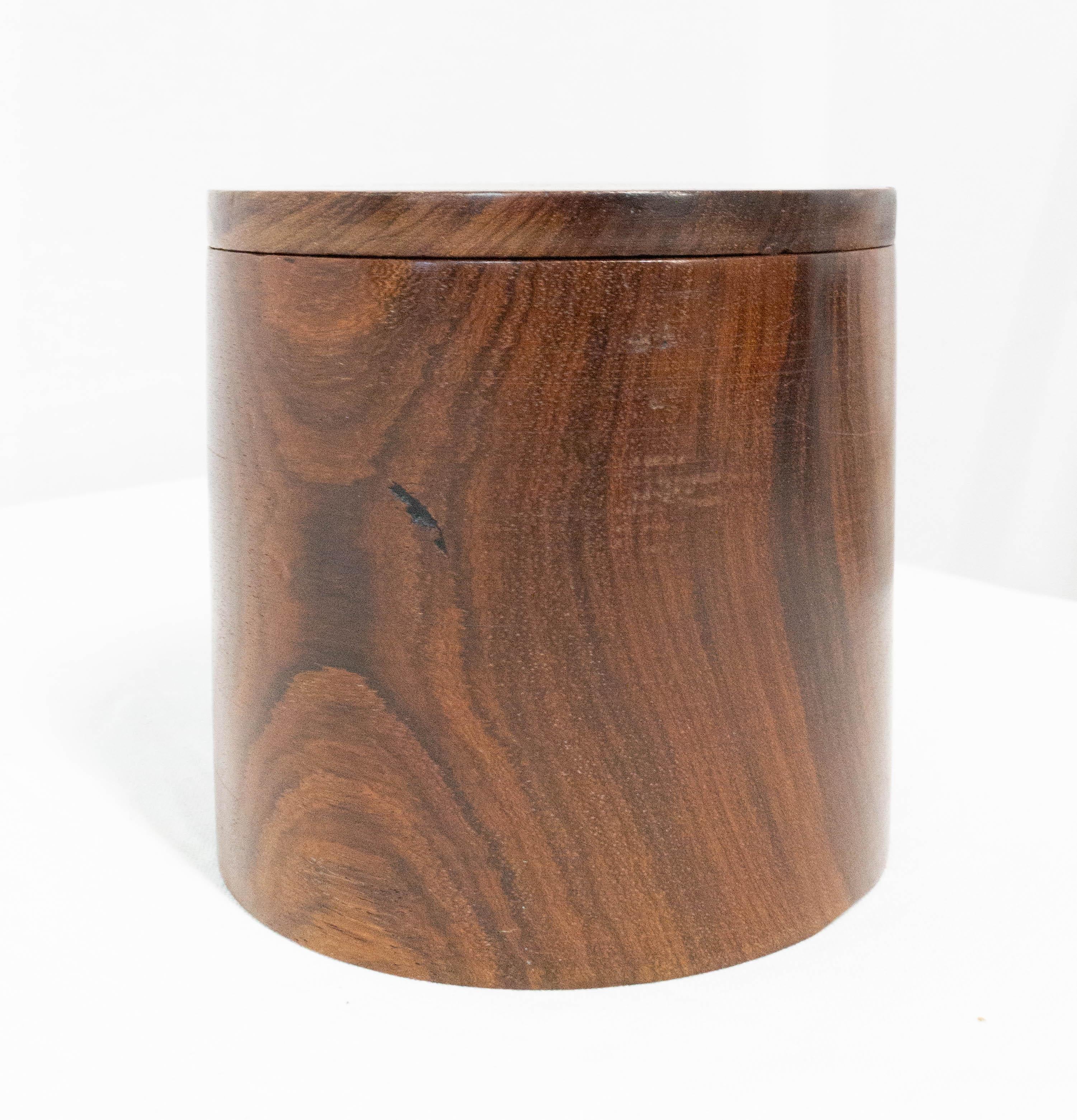 Mid-Century Modern Cylindrical Wood Box, circa 1960, France For Sale