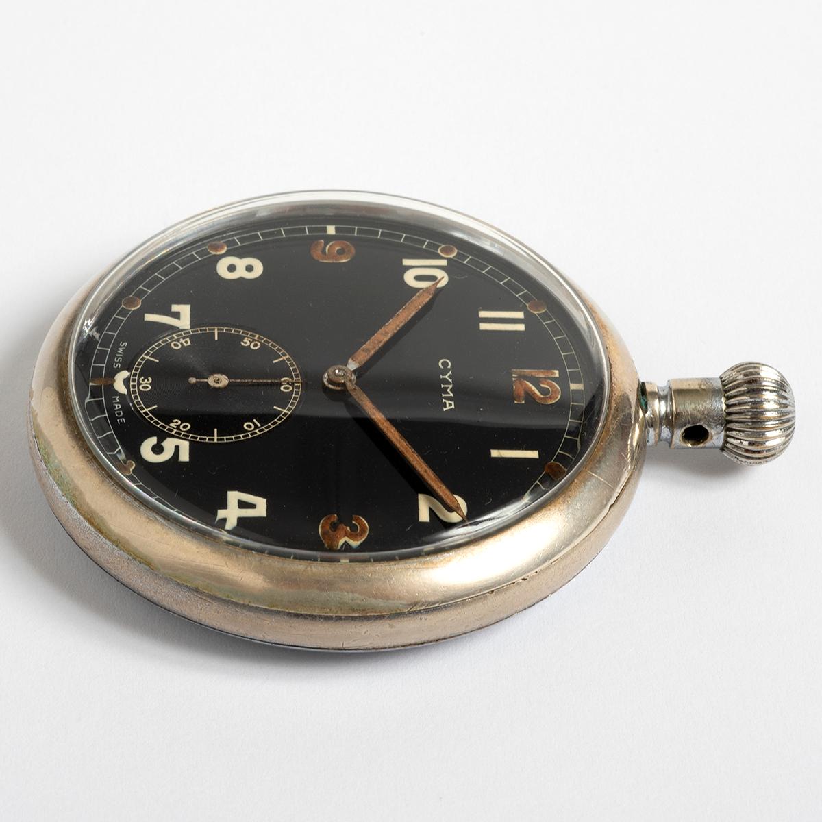 Cyma British Army G.S.T.P Pocket Watch MOD Broad Arrow. 775 Manual Mmt, Mid 1940 4