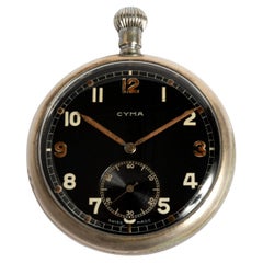 Reloj de bolsillo Cyma British Army G.S.T.P MOD Broad Arrow. 775 Manual Mmt, Mediados 1940