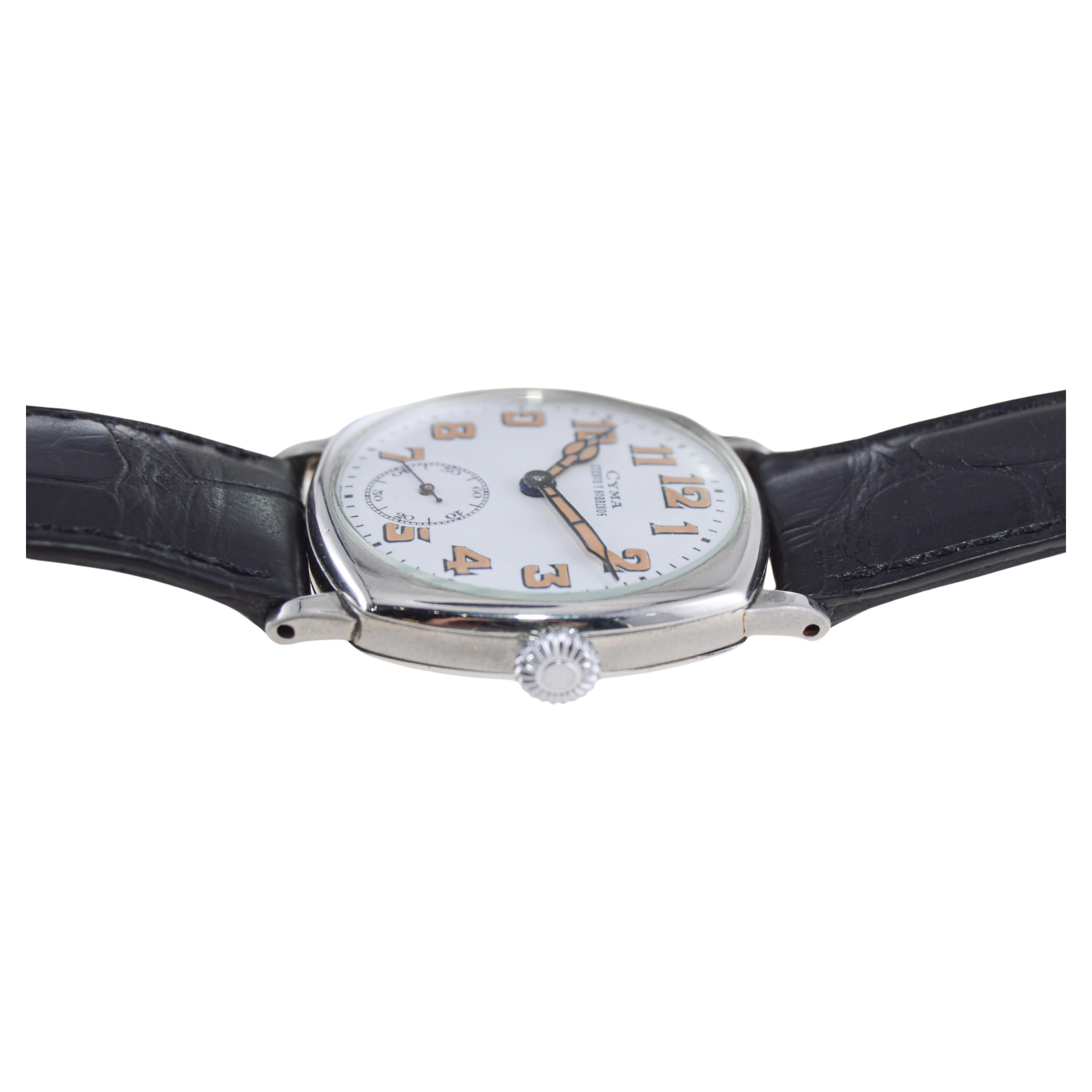 Cyma for Cuervo & Sobrinos Nickel Watch For Sale 5