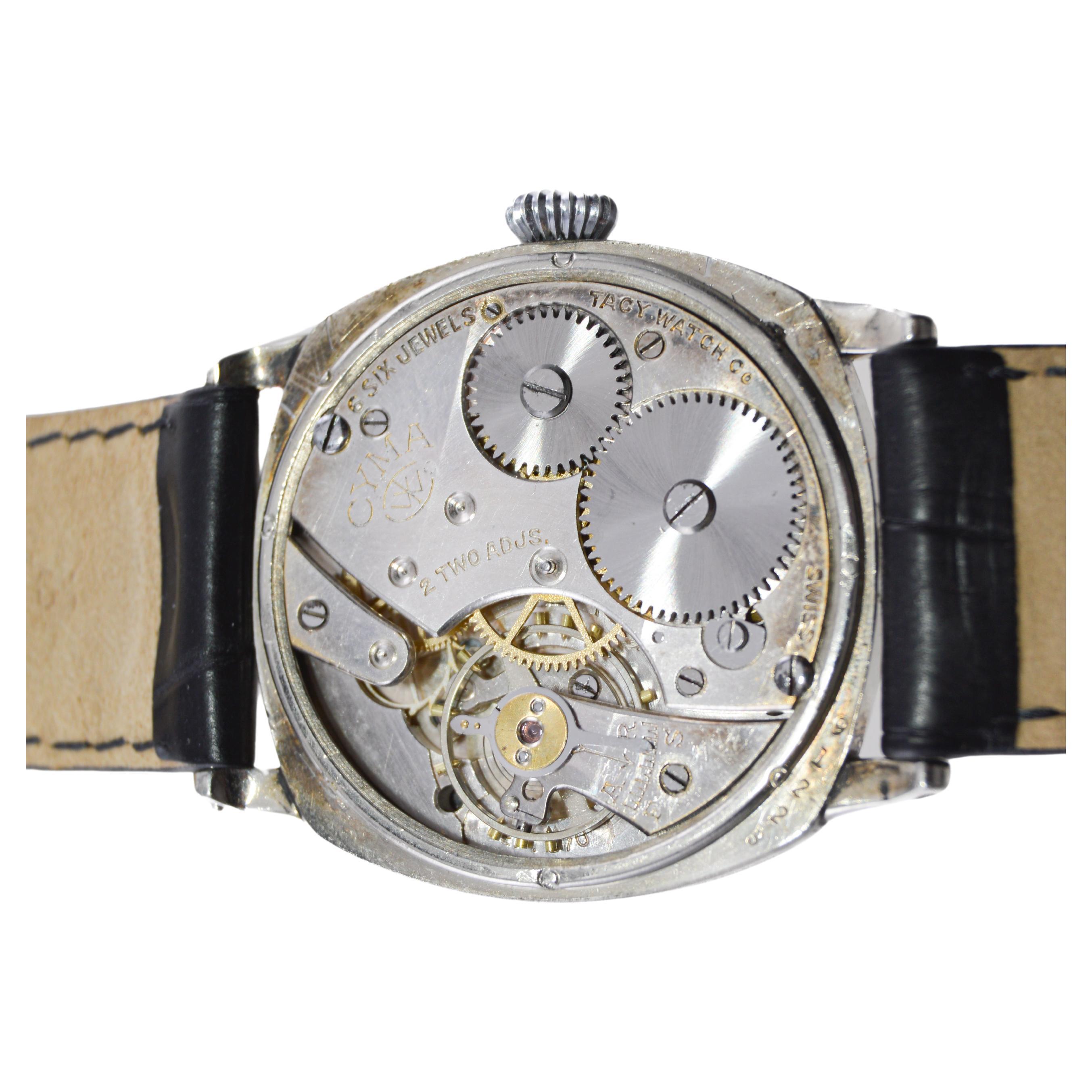 Cyma for Cuervo & Sobrinos Nickel Watch For Sale 9