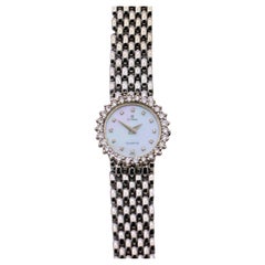 CYMA Swiss Ladies White Gold, Diamond and Mother of Pearl Wristwatch