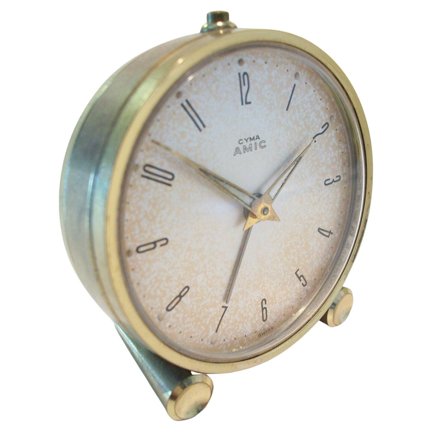 CYMA WATCH COMPANY - Horloge d'alarme vintage - 11 bijoux - Fabrication suisse - vers les années 1950