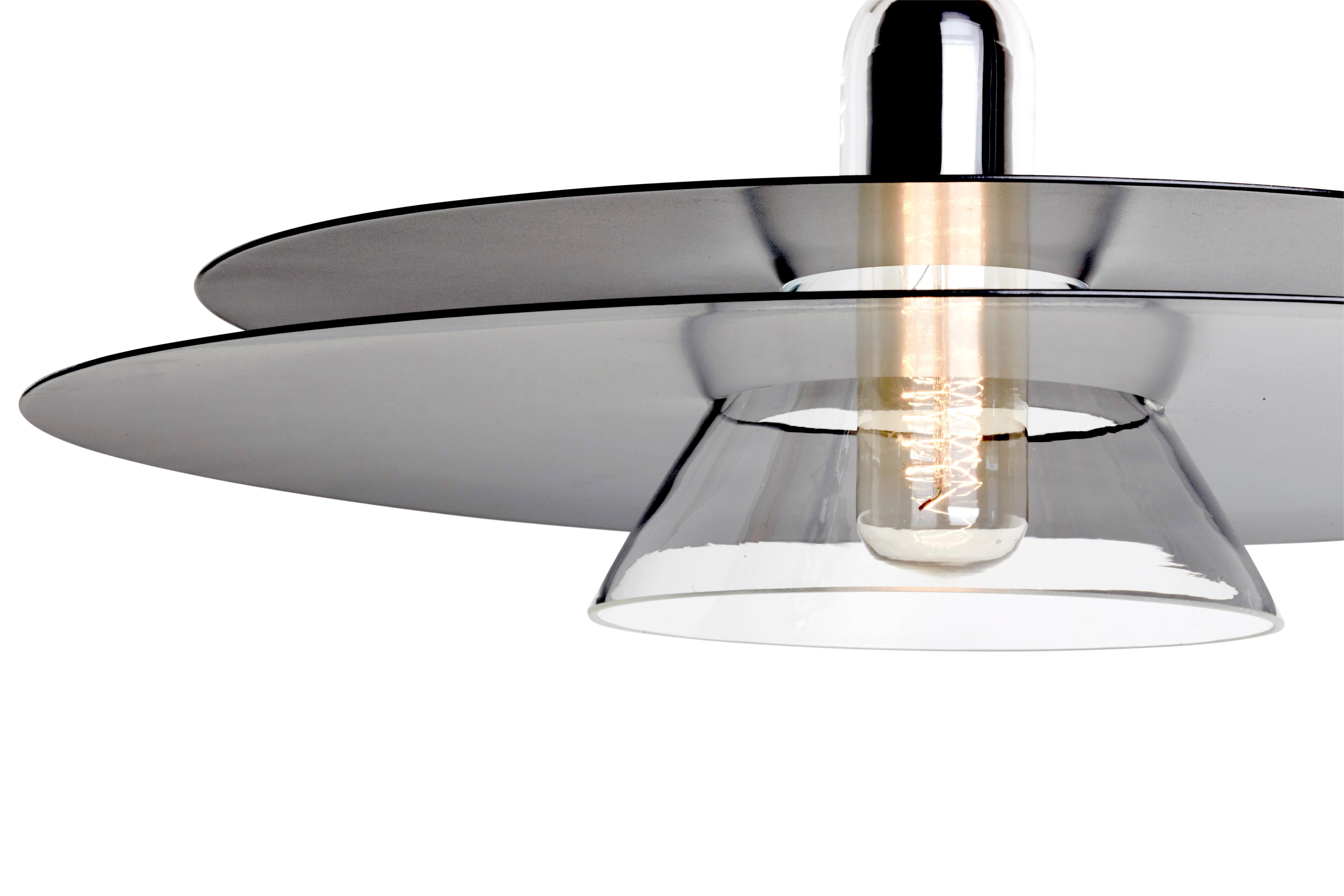 Cymbal Pendant Lamp Black In New Condition For Sale In Beverly Hills, CA