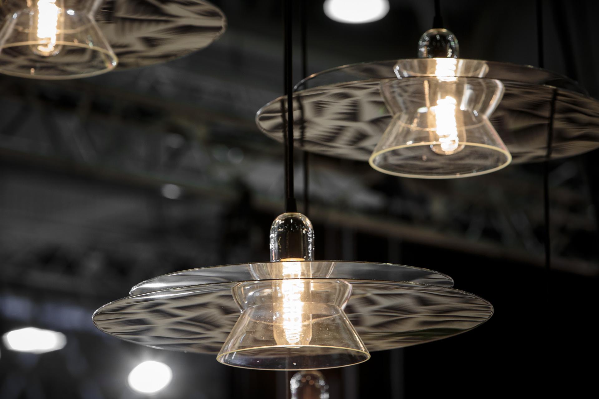 Steel Cymbal Pendant Lamp Chrome For Sale