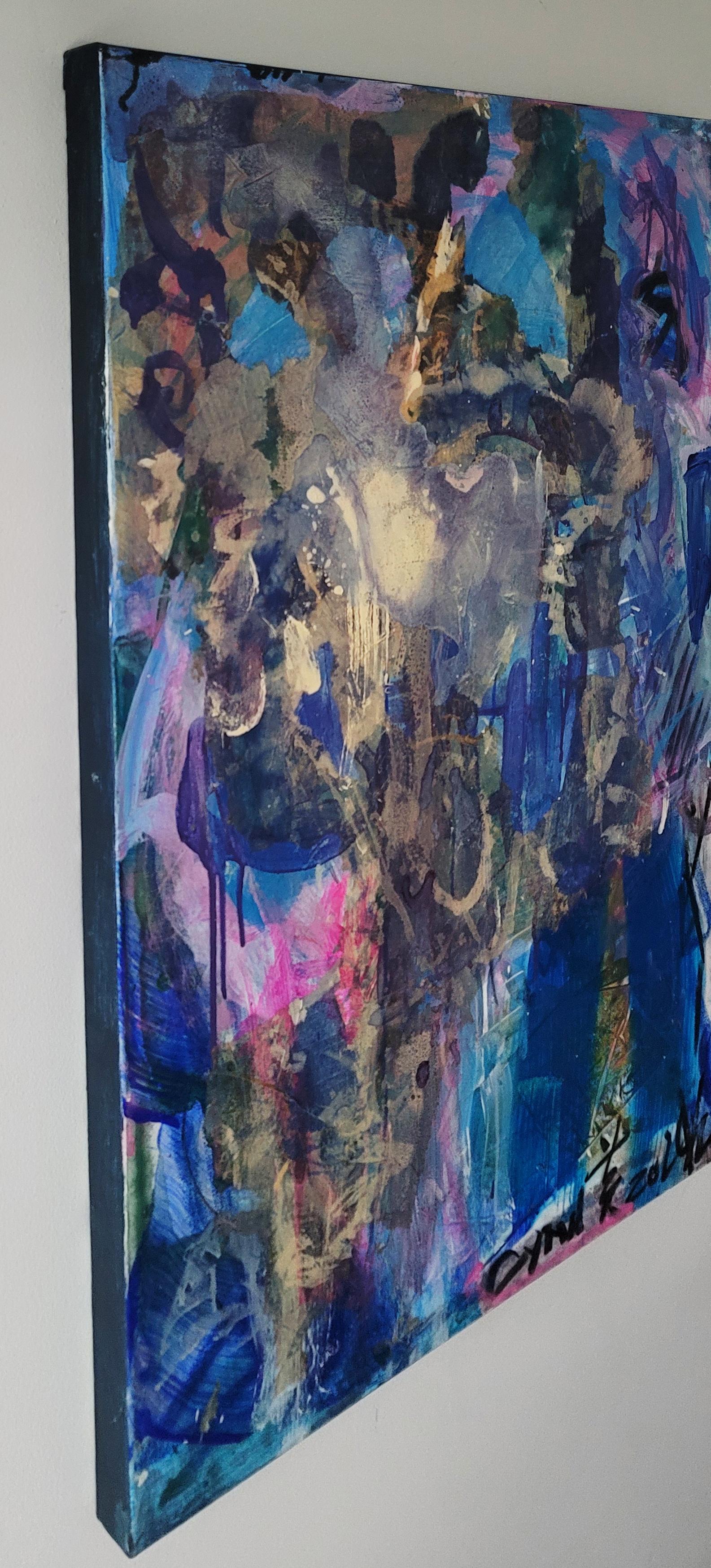 Cymn Wong’s style of mixed media paintings are developed alongside with pastel, crayon, acrylic and ink.  Rooted from traditional Chinese ink-brush painting to contemporary New York Abstract Expressionism, Wong wields various free and fluent but