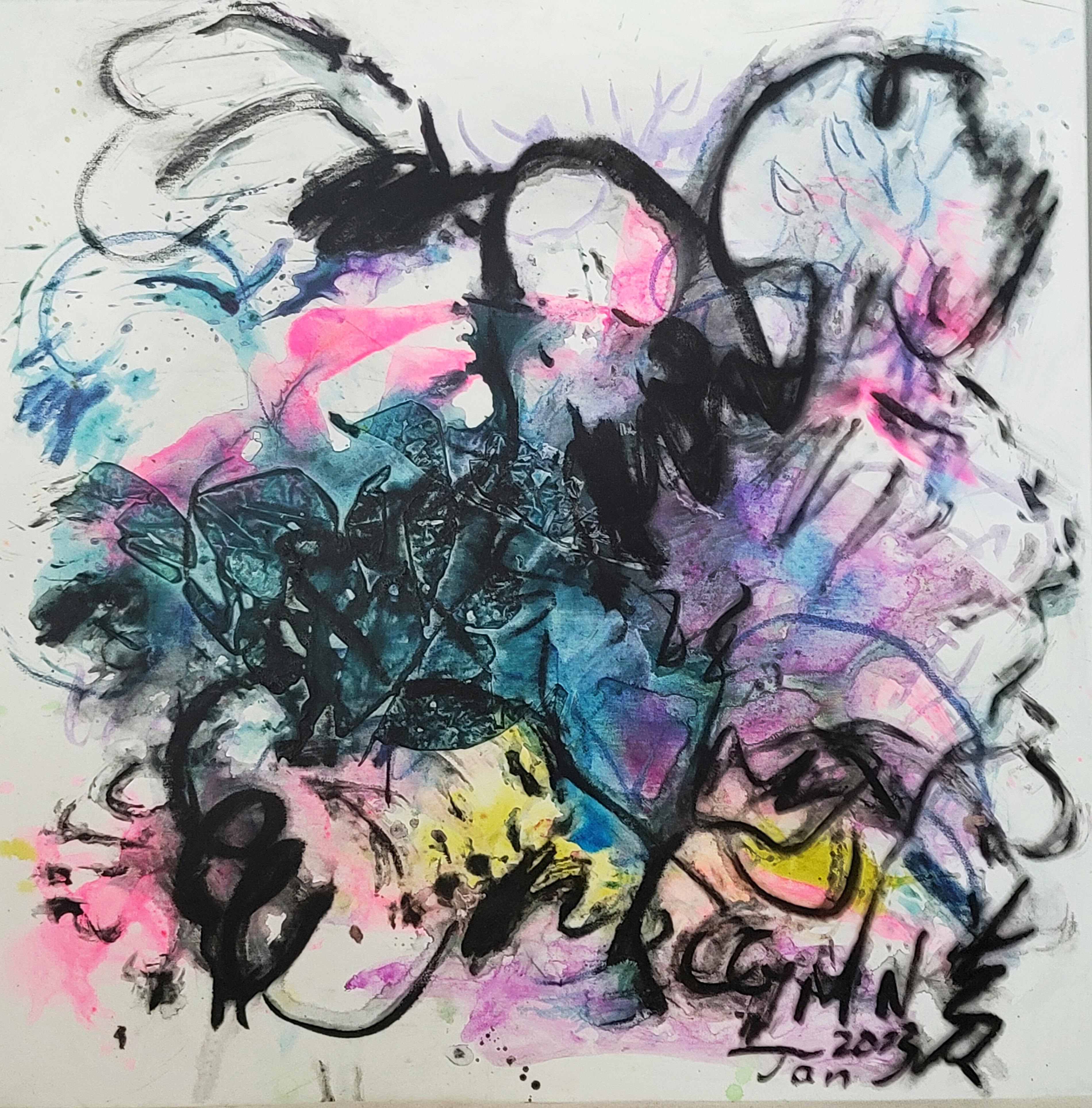 A Singular Transformation II - Energetic, Expressive Abstract, Zen Calligraphy - Painting by Cymn Wong 
