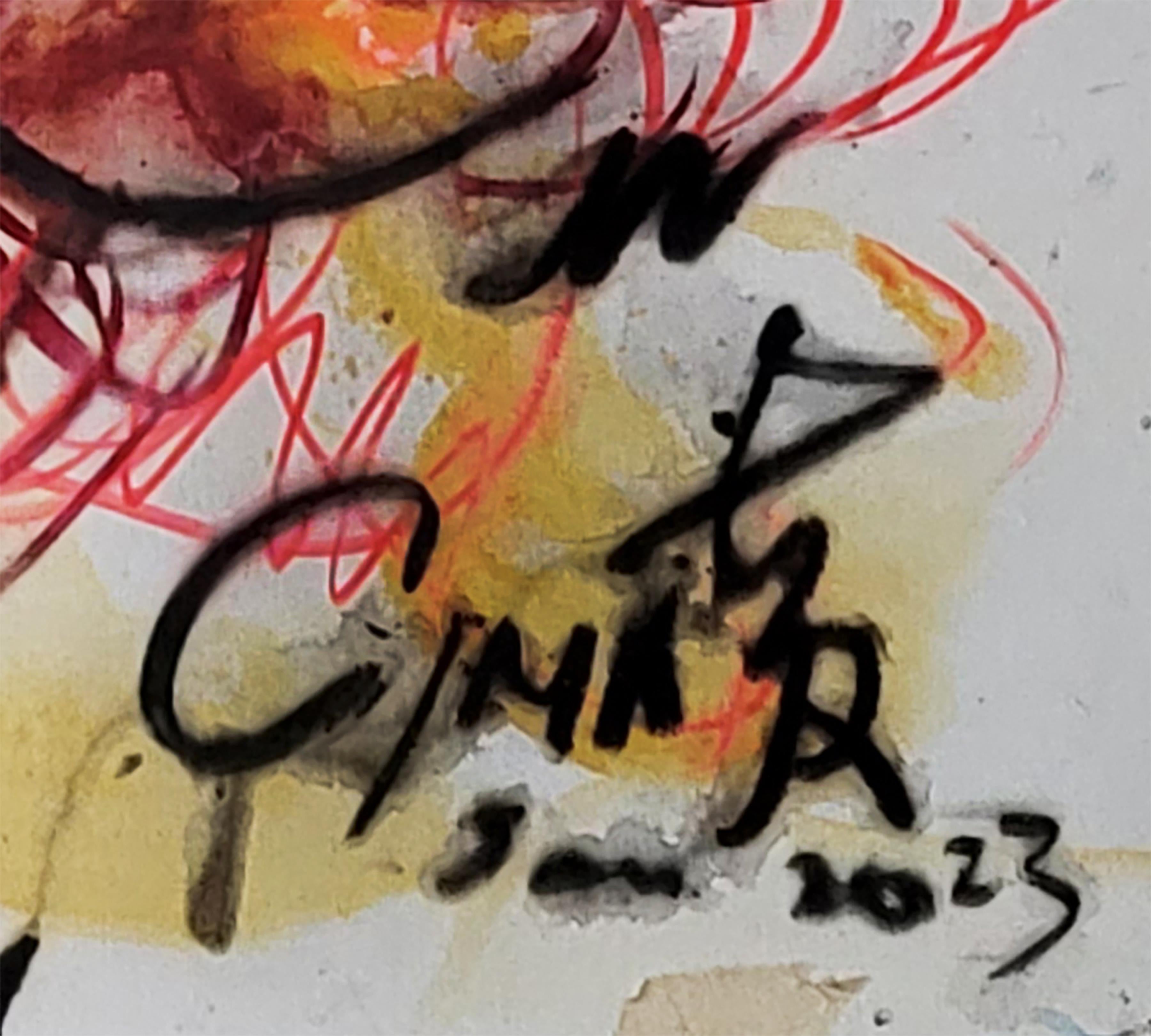 Impresión abstracta_ Un poco de rojo II en venta 2