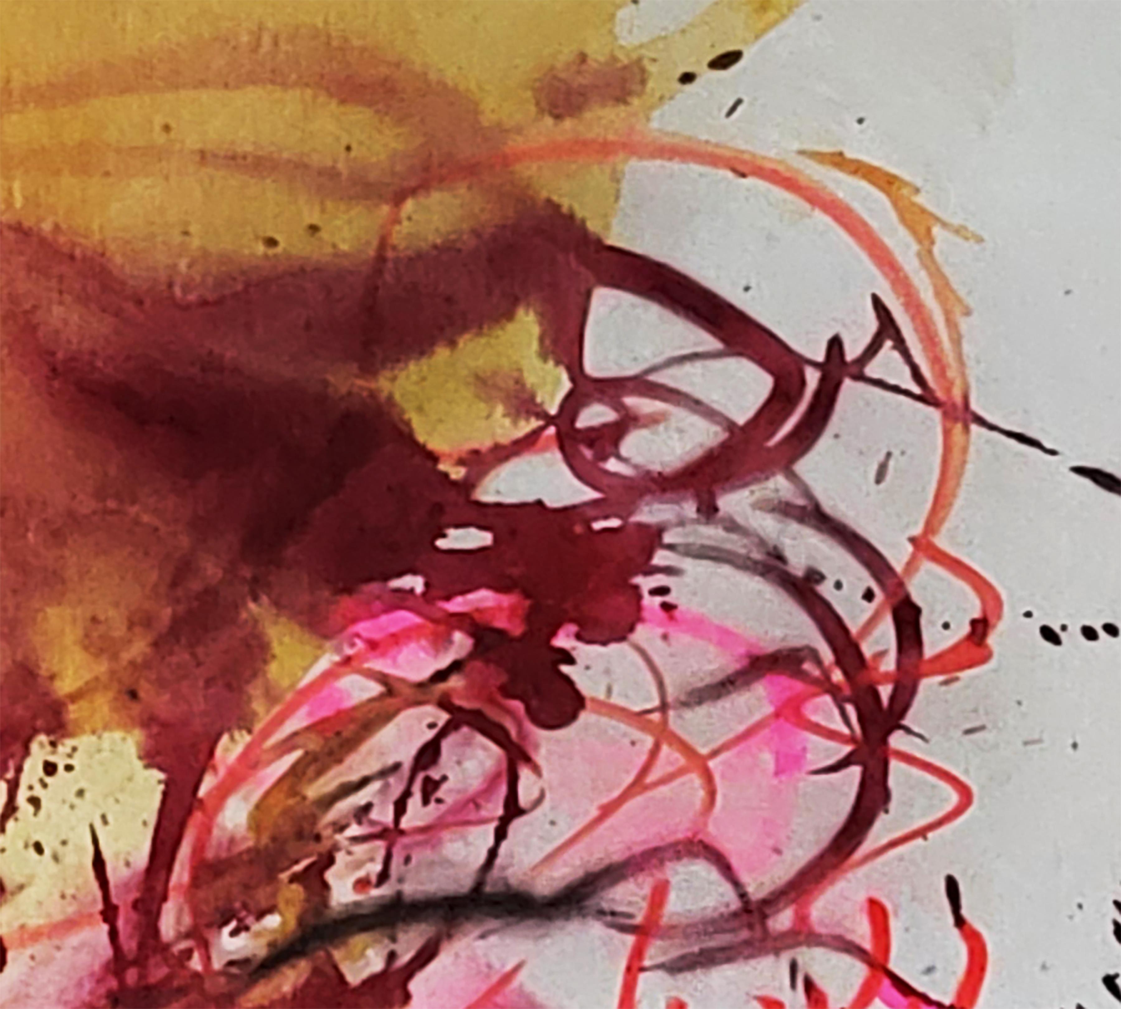 Impresión abstracta_ Un poco de rojo II en venta 3