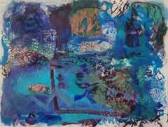 Blue Abstract Waterscape: The Wetlands' Whisper III