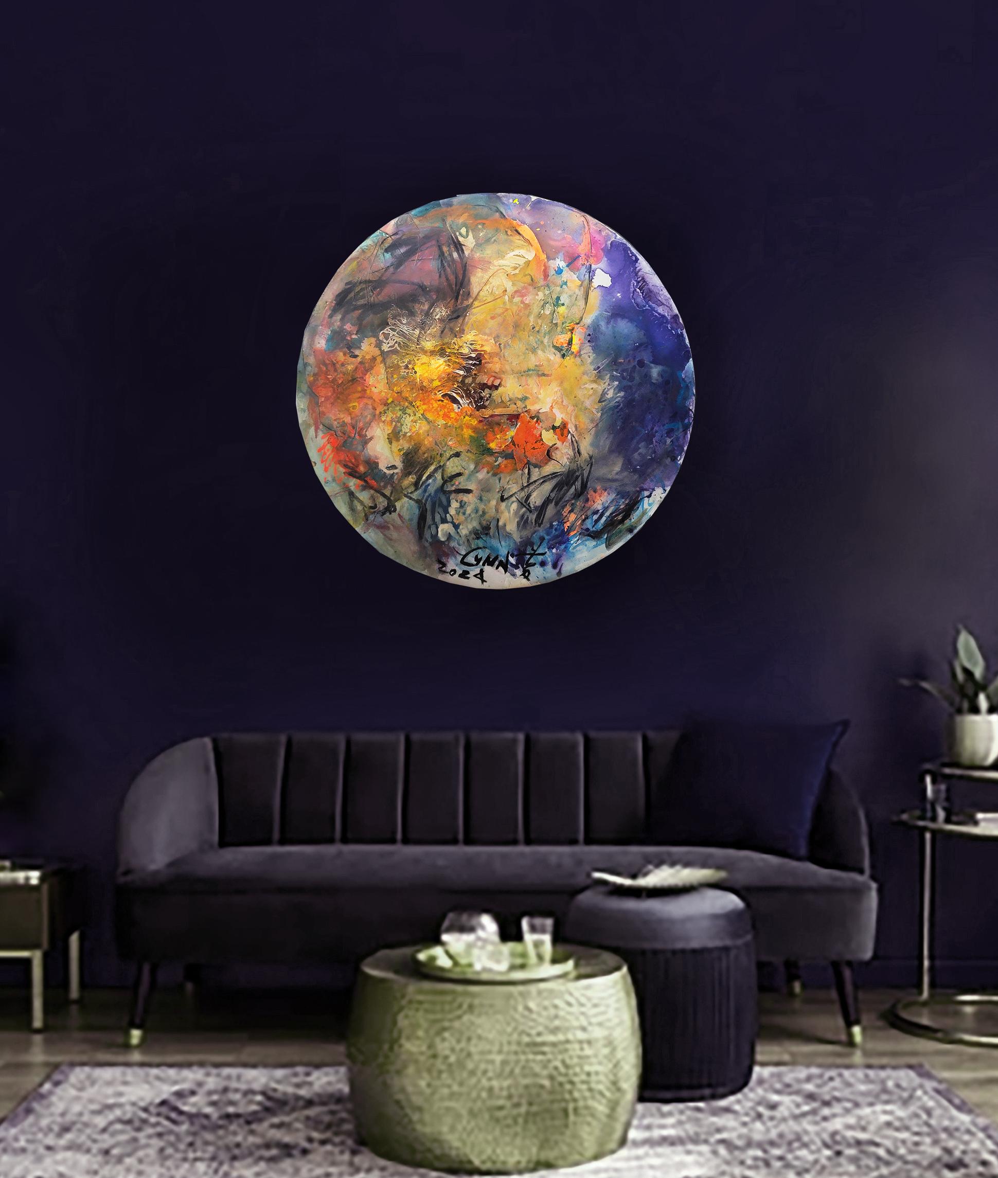 Circular-Eternal Landscaping III - Abstract Expressionist Painting by Cymn Wong 