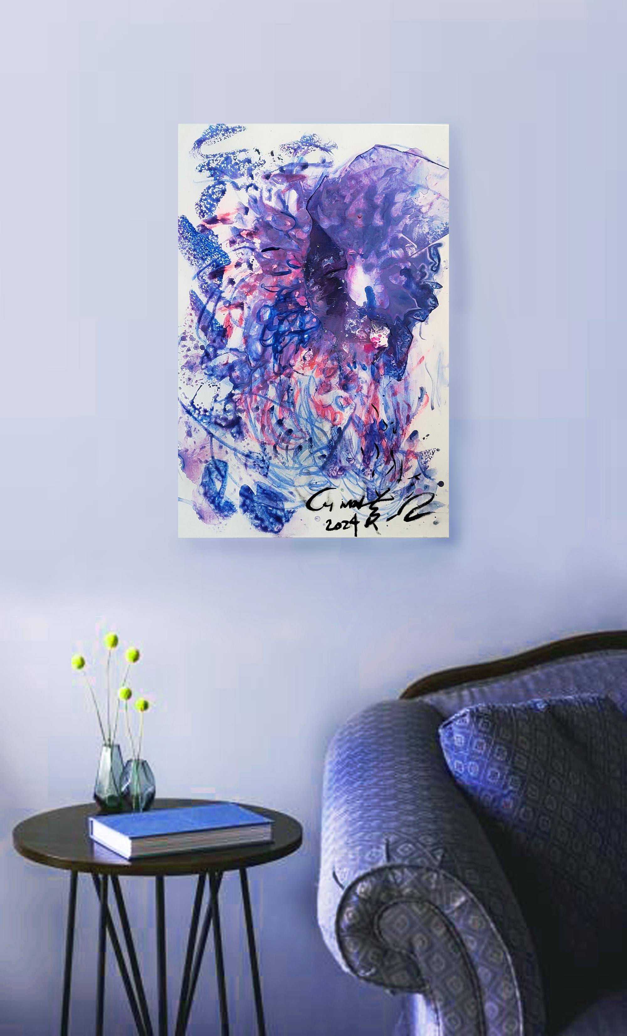 Cross Mental sync II - Abstract Expressionist Painting by Cymn Wong 