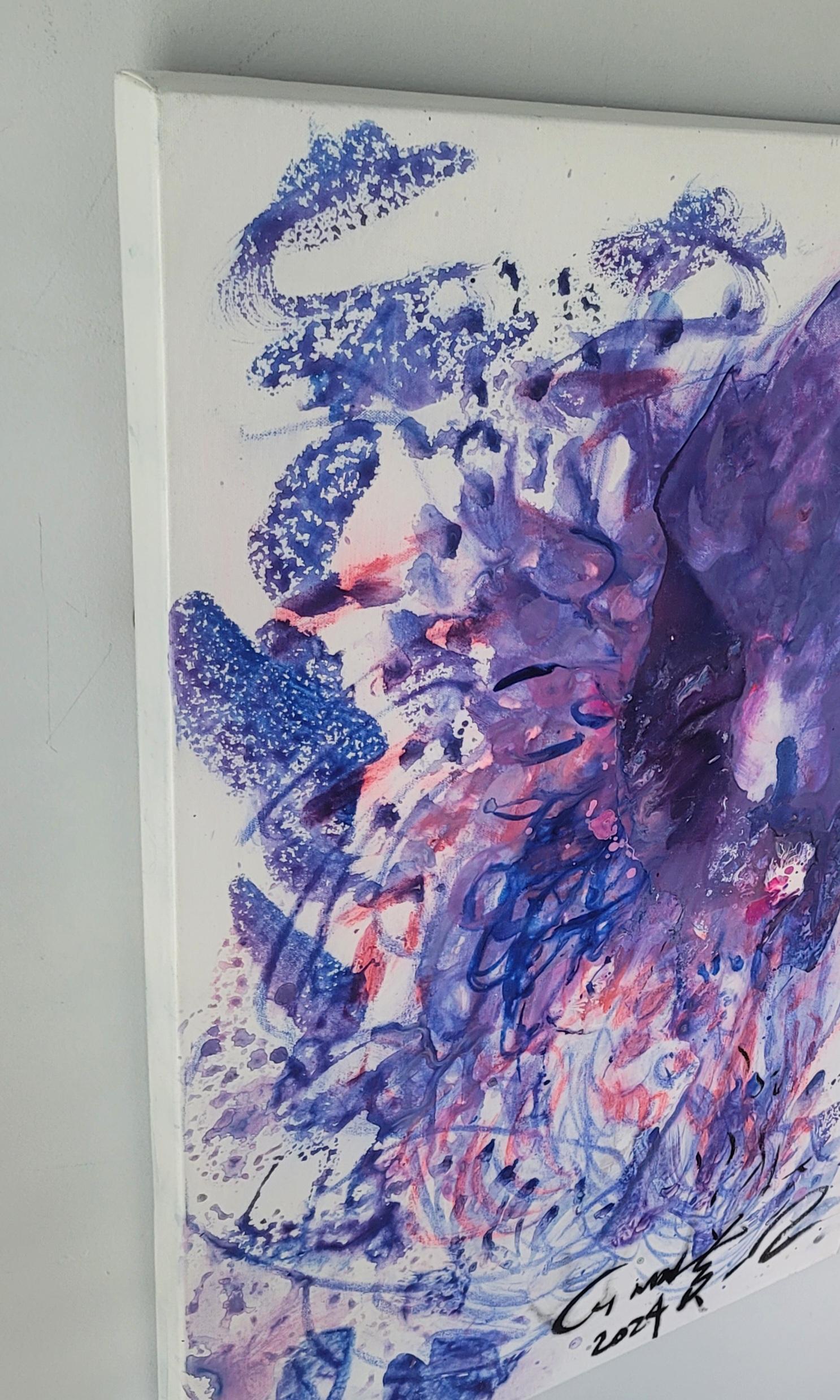 Cymn Wong’s style of mixed media paintings are developed alongside with pastel, crayon, acrylic and ink.  Rooted from traditional Chinese ink-brush painting to contemporary New York Abstract Expressionism, Wong wields various free and fluent but