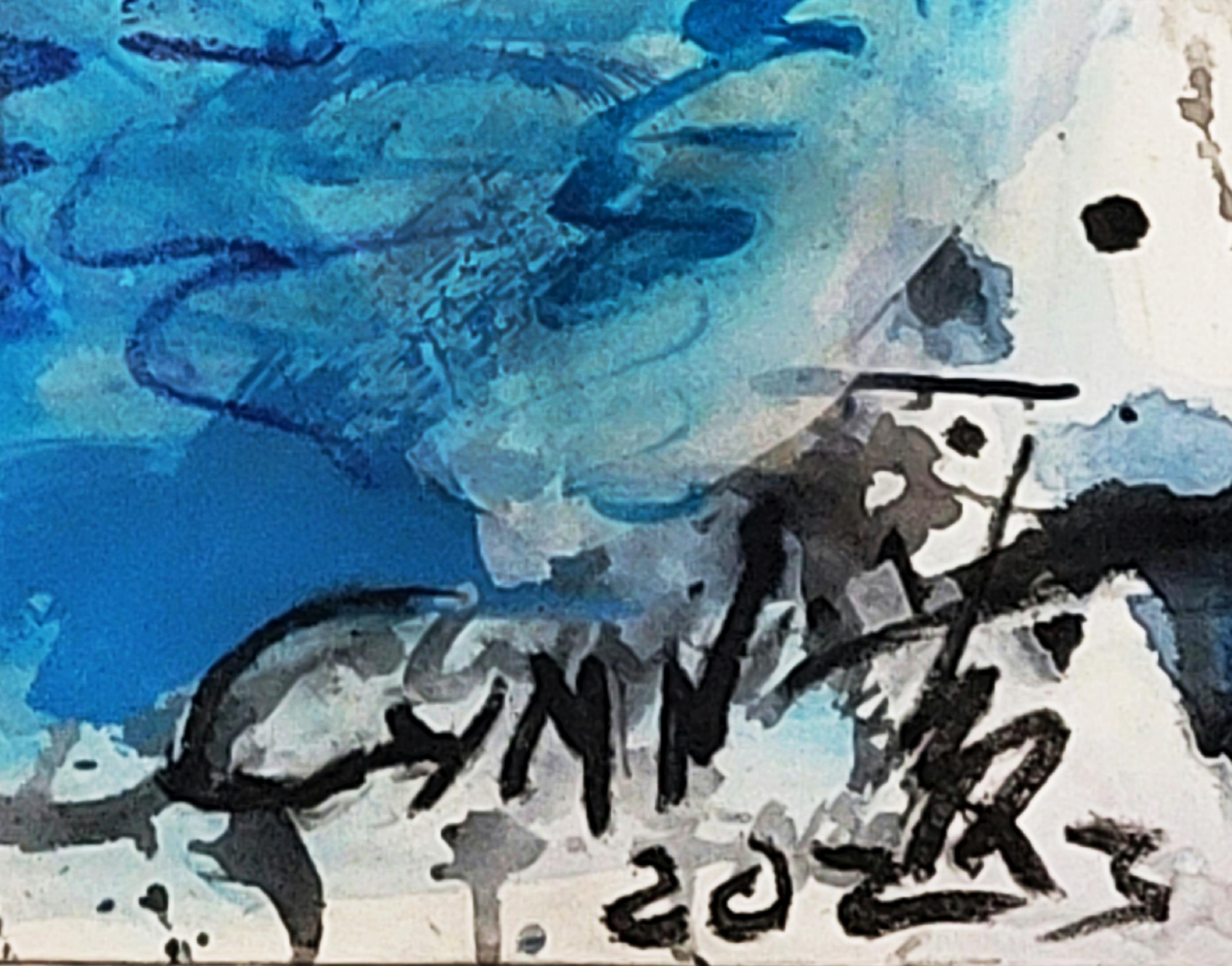Émergence II - Puissance brute, expressionnisme abstrait, calligraphie zen en vente 1