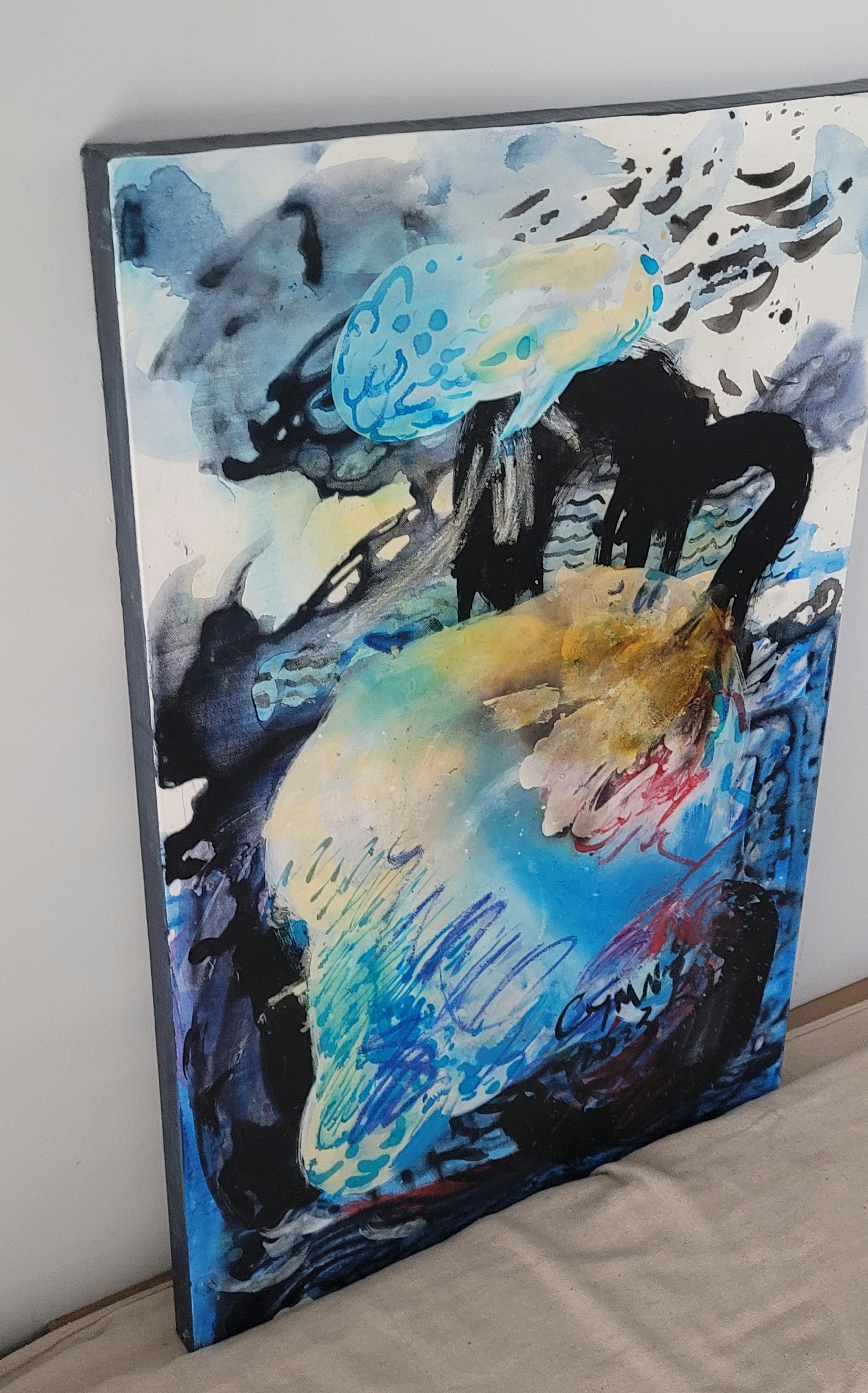 Cymn Wong’s style of mixed media paintings are developed alongside with pastel, crayon, acrylic and ink.  Rooted from traditional Chinese ink-brush painting to contemporary New York Abstract Expressionism, Wong wields various free and fluent but