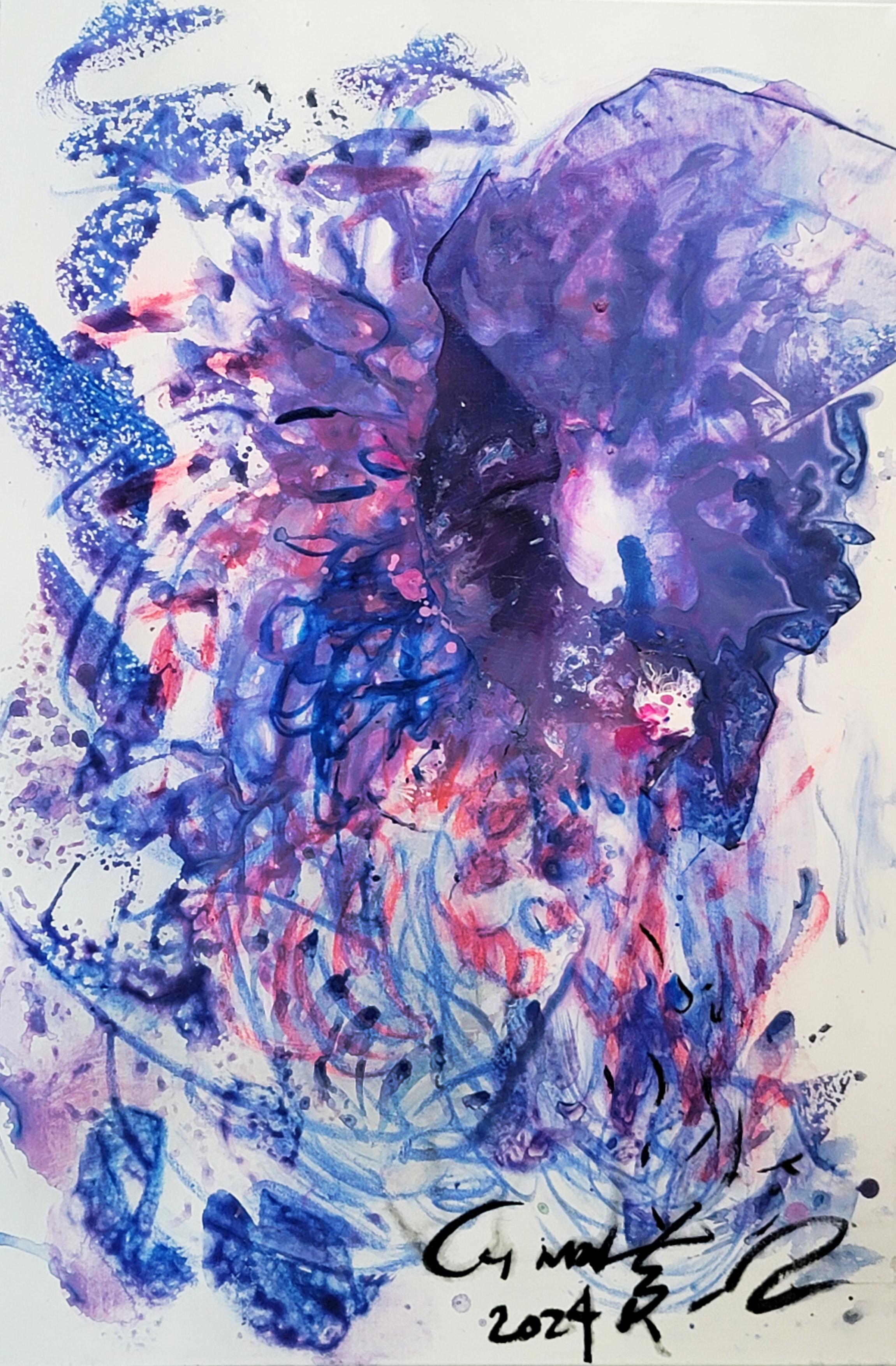 Blu astratto espressivo I - Painting di Cymn Wong 