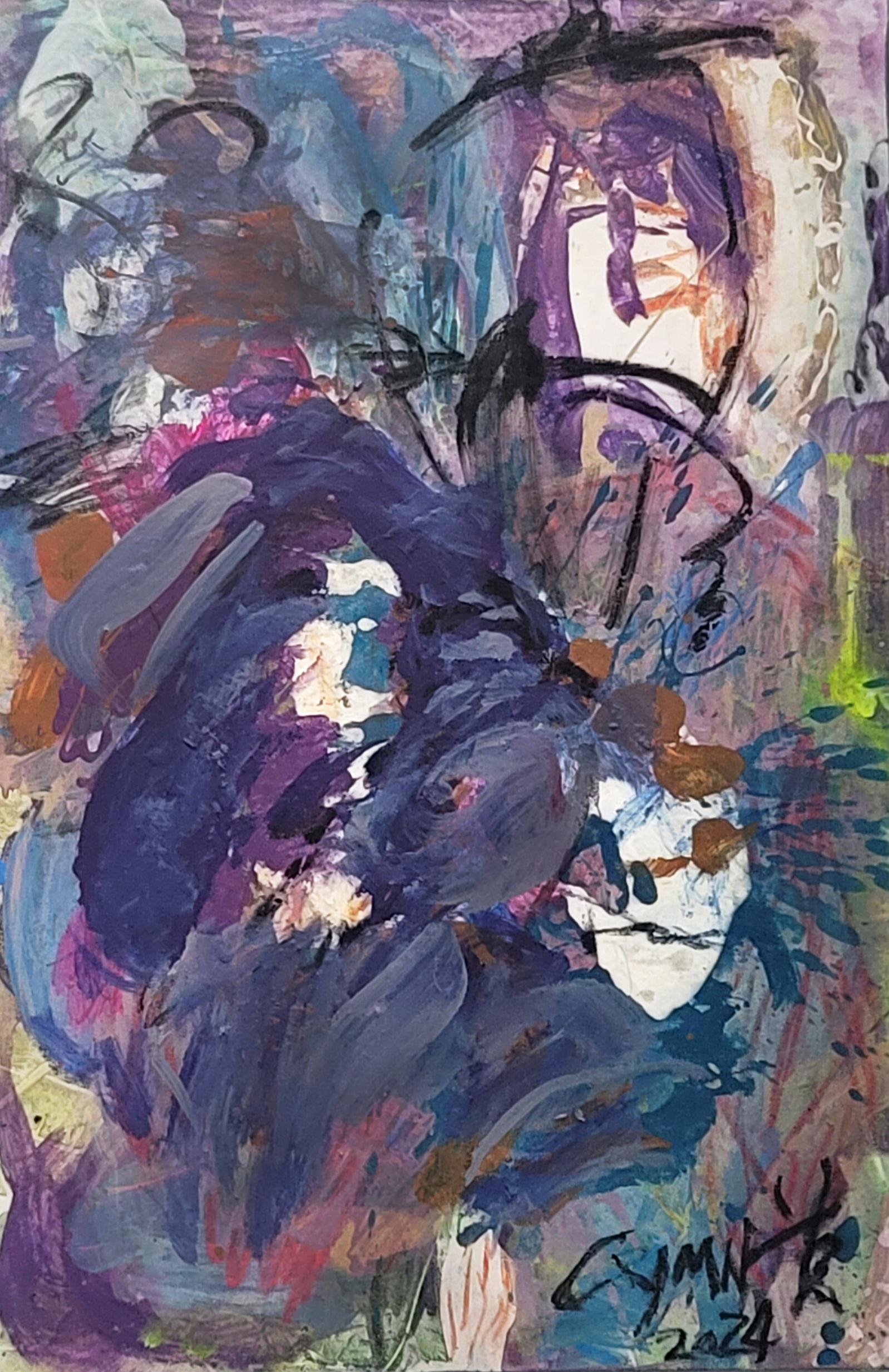 Heartfelt Purple I - Painting by Cymn Wong 