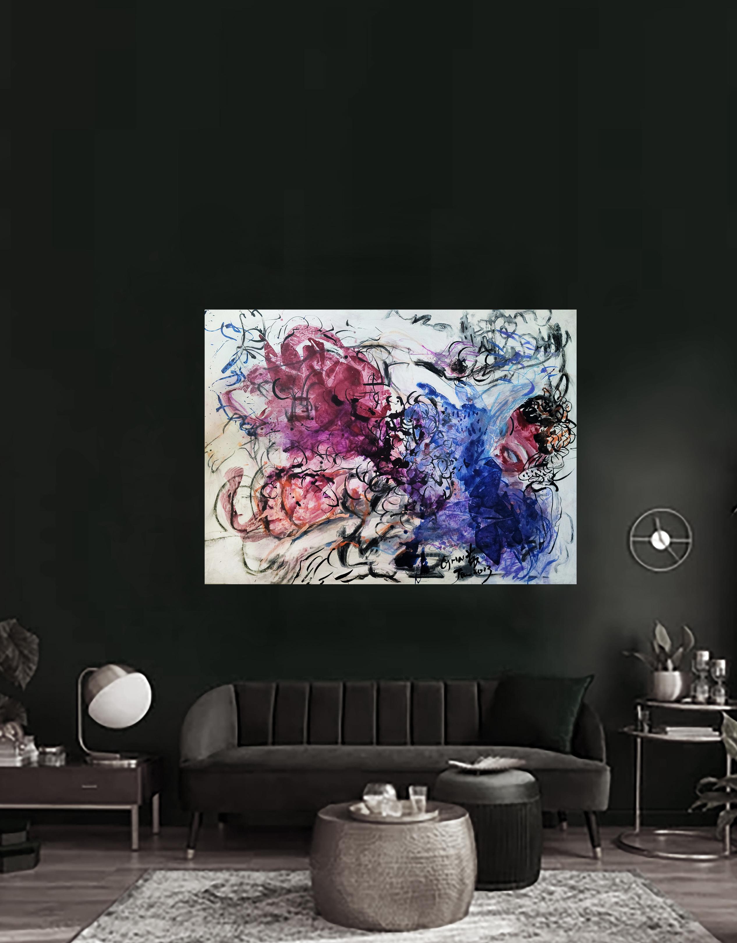 Mountain Majesty - Abstract Expressionist Painting by Cymn Wong 