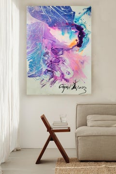 Path to Serene Enlightenment-Fresh Bright, Colorful Abstract, Zen Calligraphy