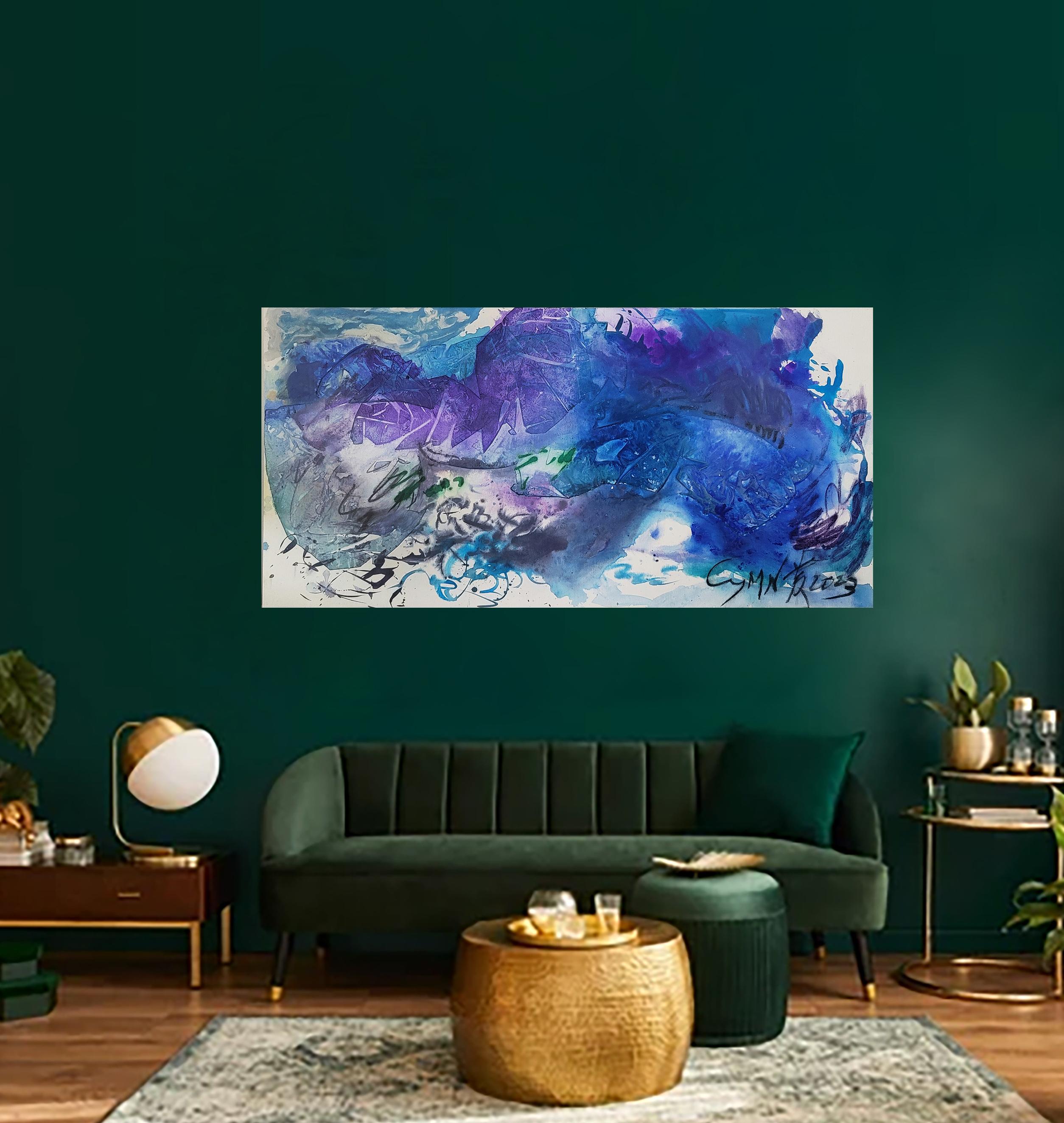 Resilience in Solitude - Energetic, Expressive Abstract, Zen Calligraphy - Abstract Expressionist Painting by Cymn Wong 