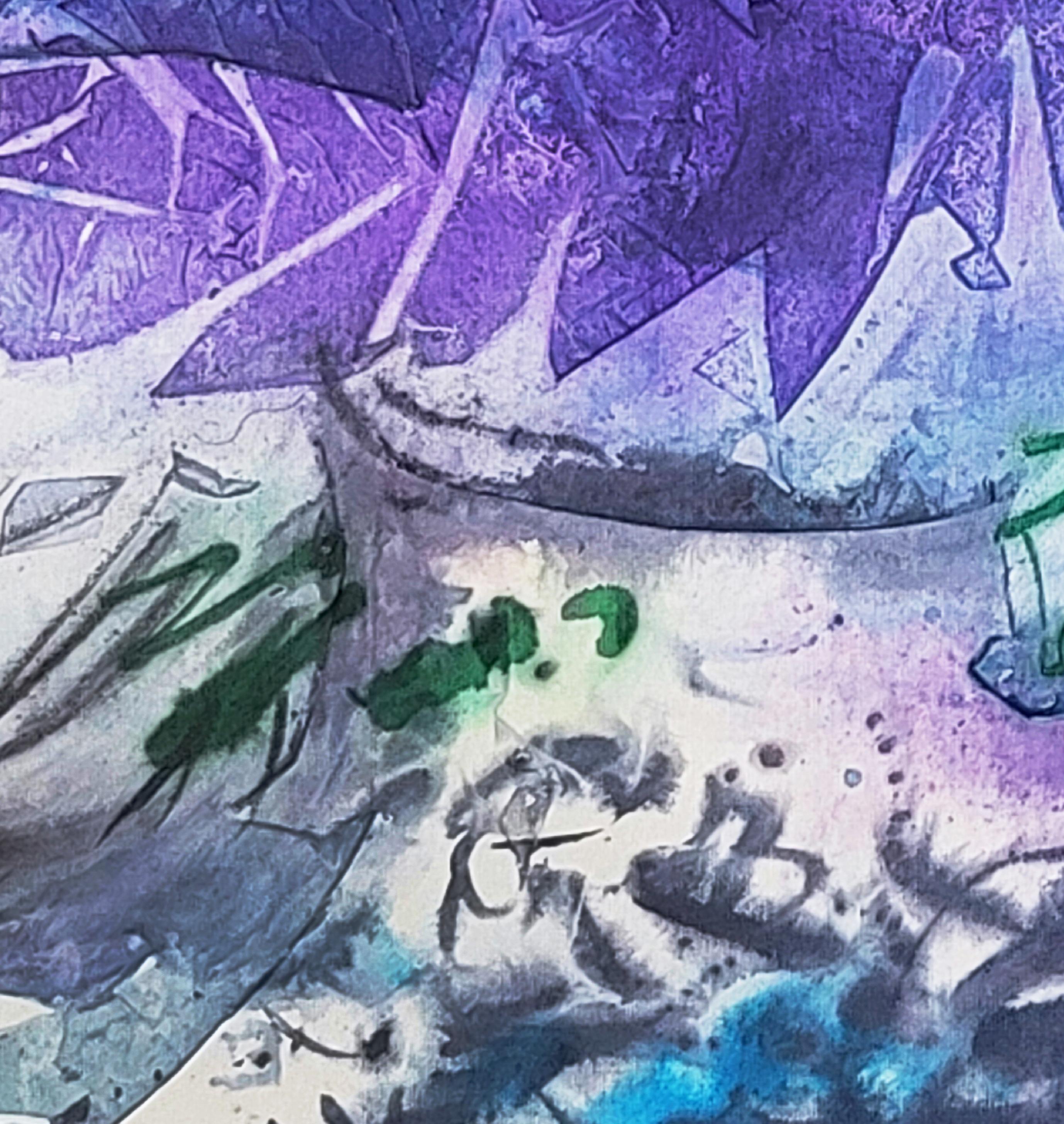 La résilience dans la solitude - Calligraphie abstraite énergique et expressive, Zen en vente 2