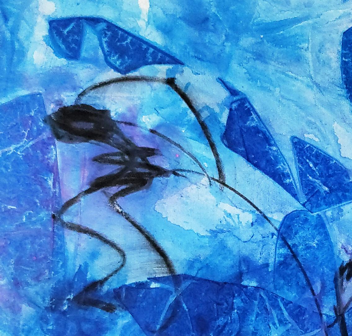 Enracinée dans la solitude - Calligraphie abstraite vive, colorée et expressive en vente 2