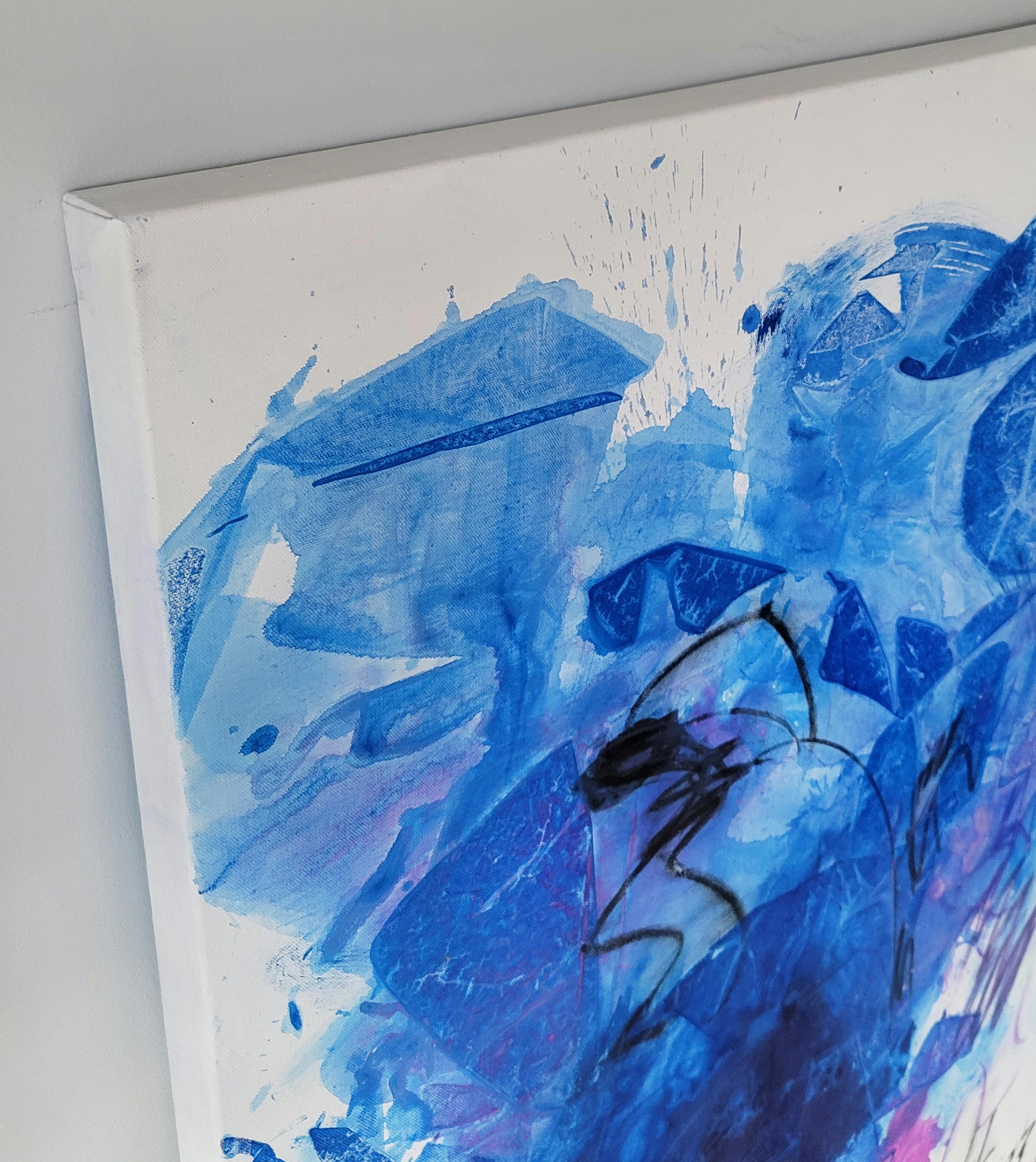 Enracinée dans la solitude - Calligraphie abstraite vive, colorée et expressive en vente 5