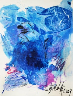 Wurzeln in der Einsamkeit – lebendige, farbenfrohe, expressionistische abstrakte Zen- Kalligrafie