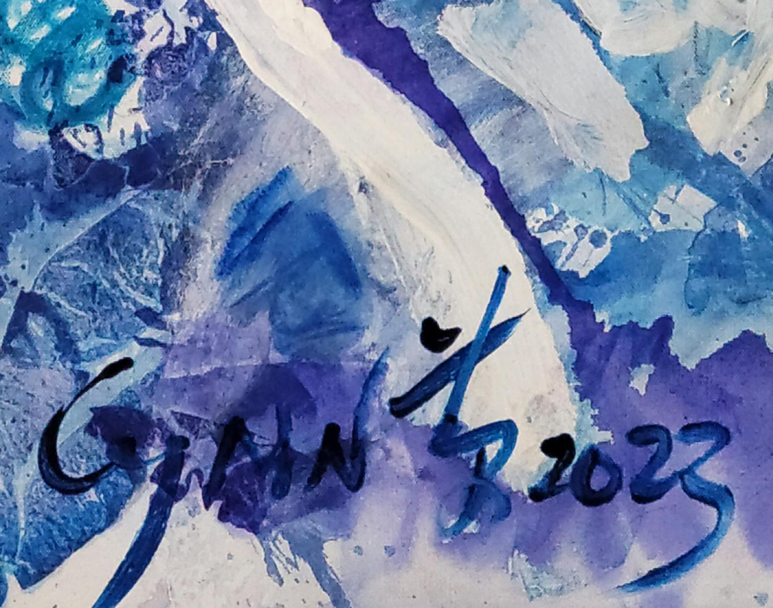 Solitary Blossom – Fresh, Lyrical, Expressive Abstract, Zen Calligraphy For Sale 1