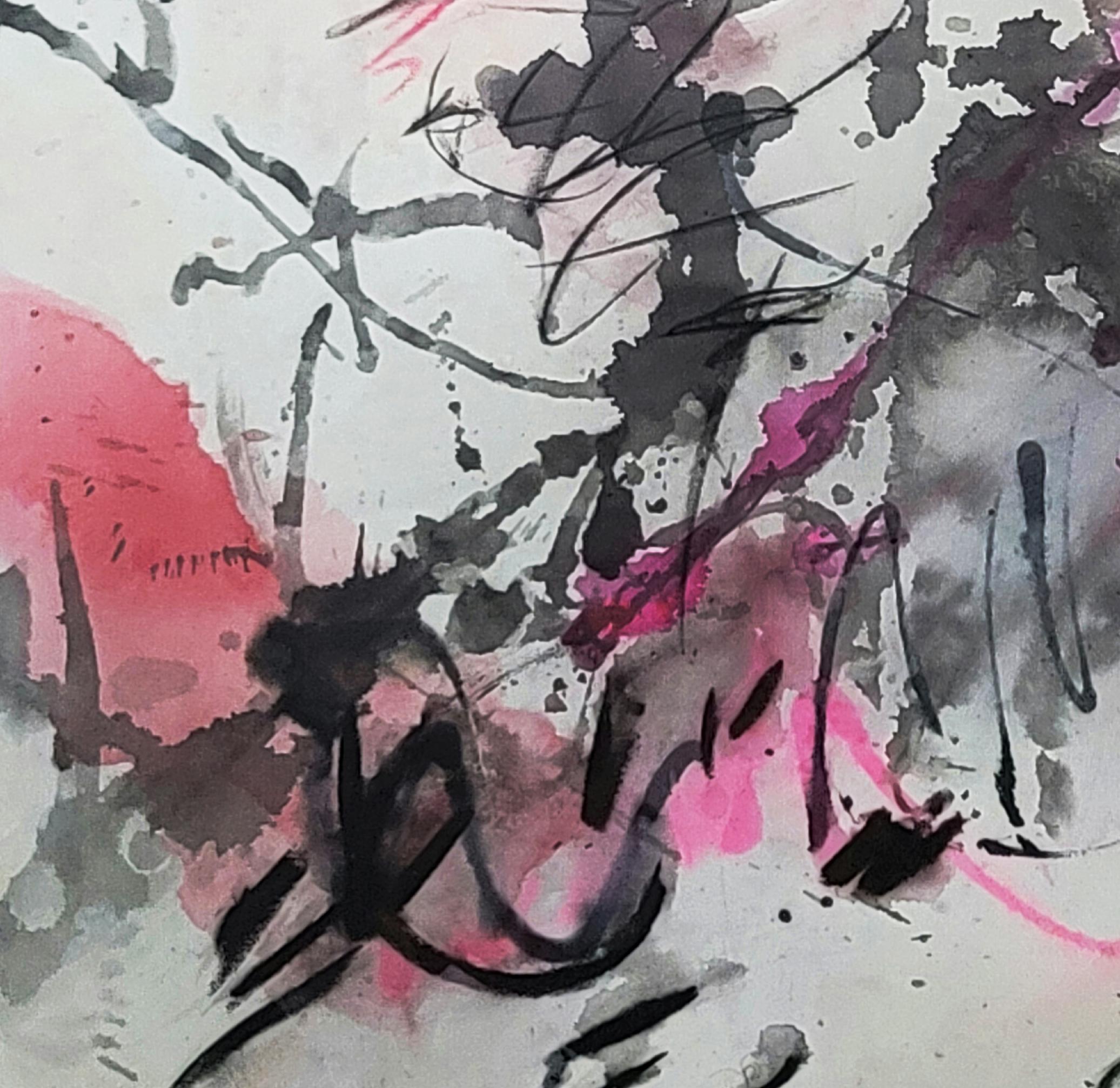 Solo Growth -Vivid, Colorful, Expressive Abstract, Zen Calligraphy For Sale 3
