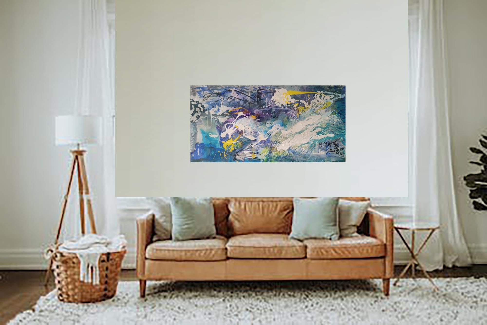 Space, beyond Faraway III - Abstract Expressionist Painting by Cymn Wong 