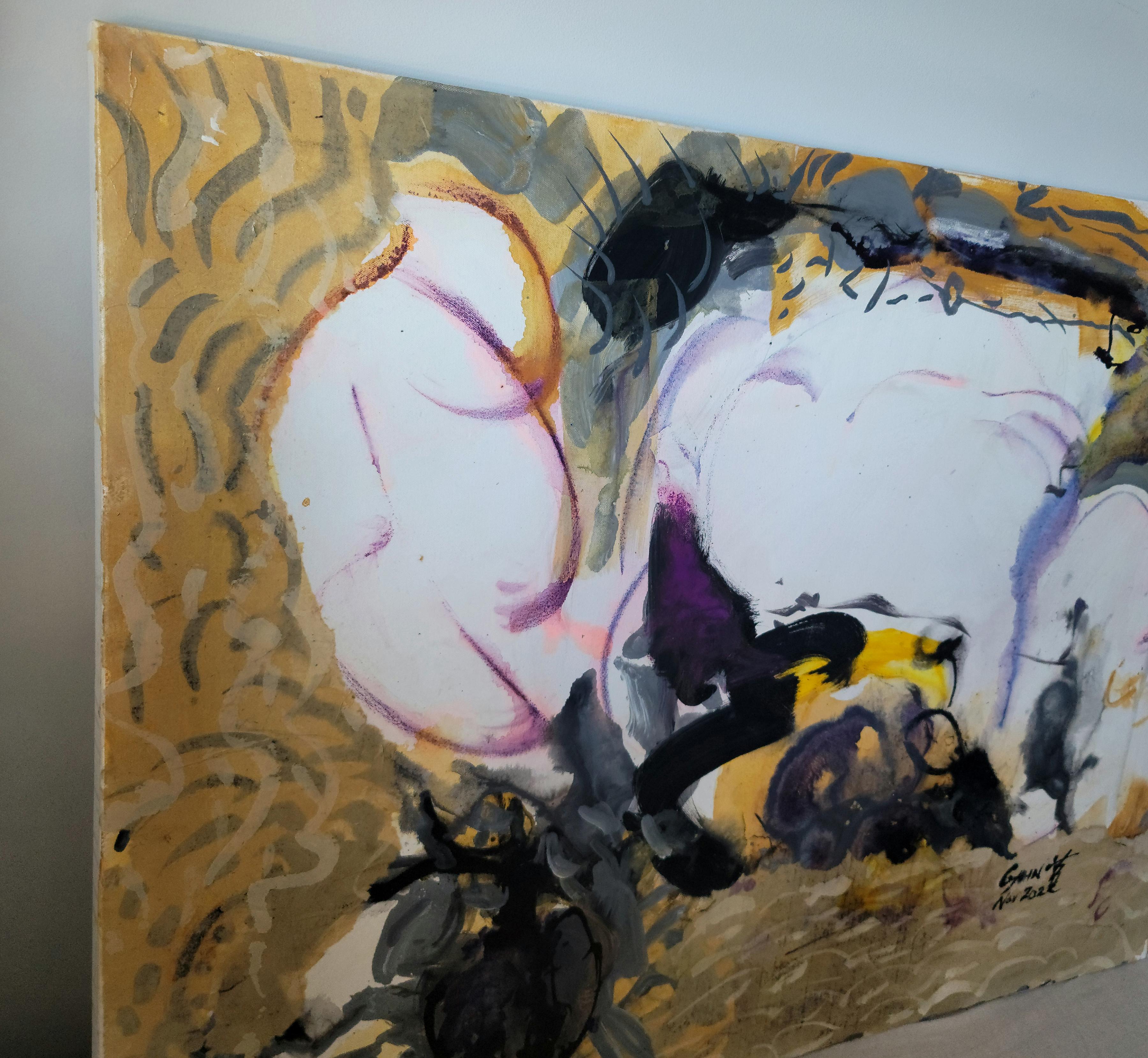 Cymn Wong’s style of mixed media paintings are developed alongside with pastel, crayon, acrylic and ink.  Rooted from traditional Chinese ink-brush painting to contemporary New York Abstract Expressionism, Wong wields various free and fluent but