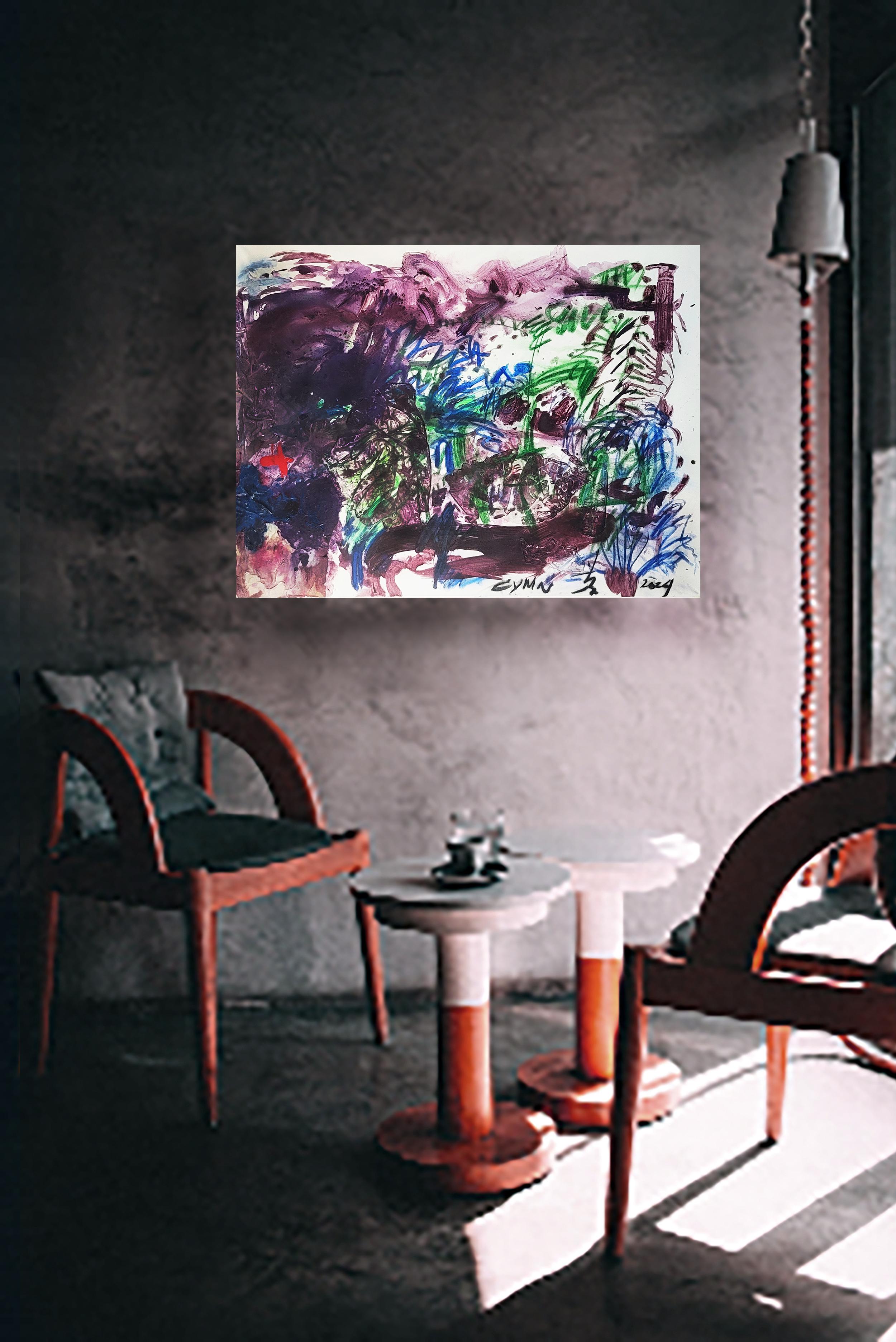 Cross Mental sync III - Painting Espressionismo astratto di Cymn Wong 