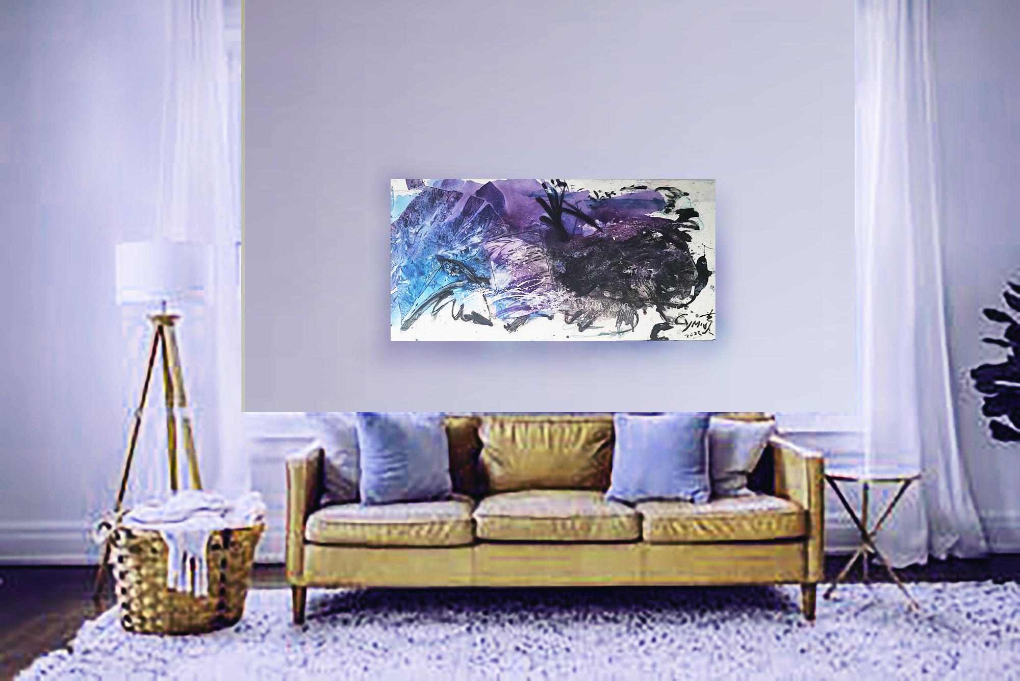 Space, beyond Faraway VII - Abstract Expressionist Painting by Cymn Wong 