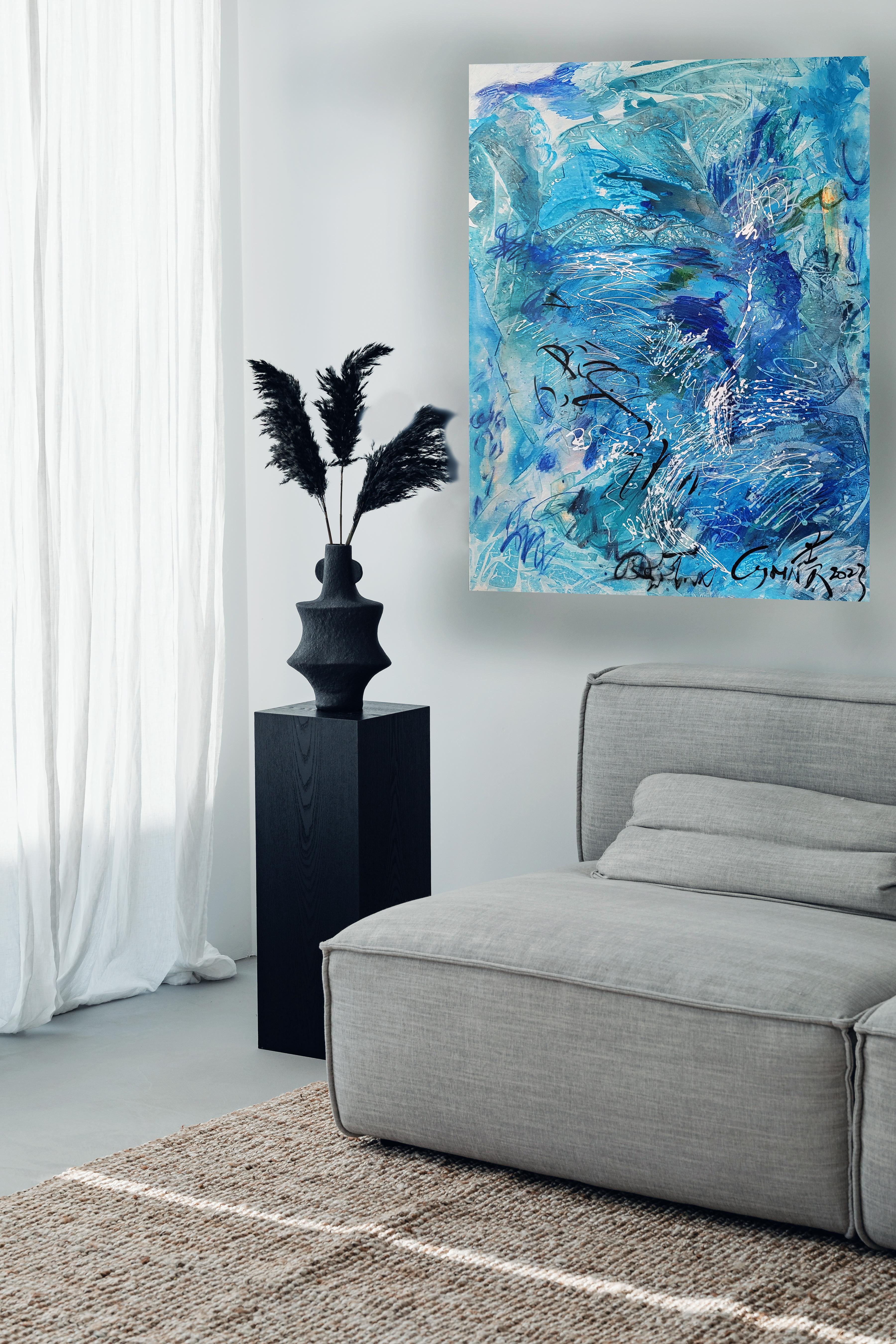 El viaje interior: paisaje expresivo y abstracto, caligrafía zen - Painting Expresionismo abstracto de Cymn Wong 