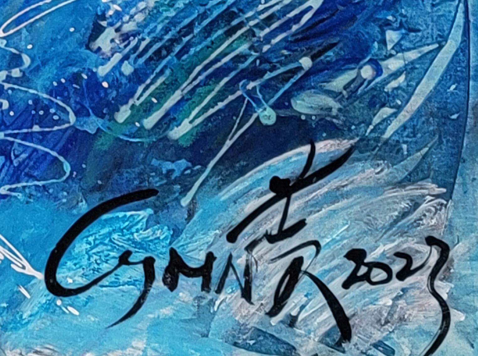 The Journey Within-Expressive, Abstract Landscape, Zen Calligraphy  For Sale 1