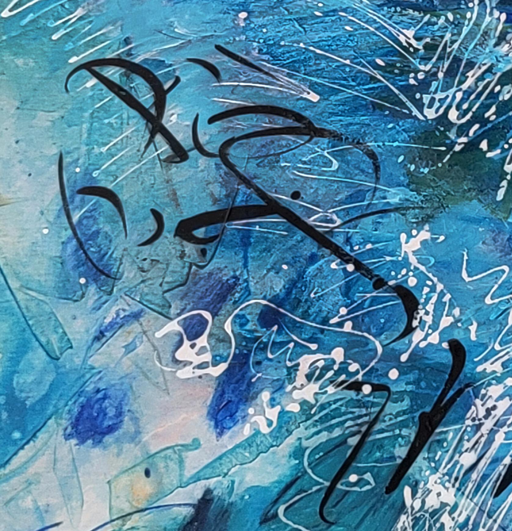The Journey Within-Expressive, Abstract Landscape, Zen Calligraphy  For Sale 3