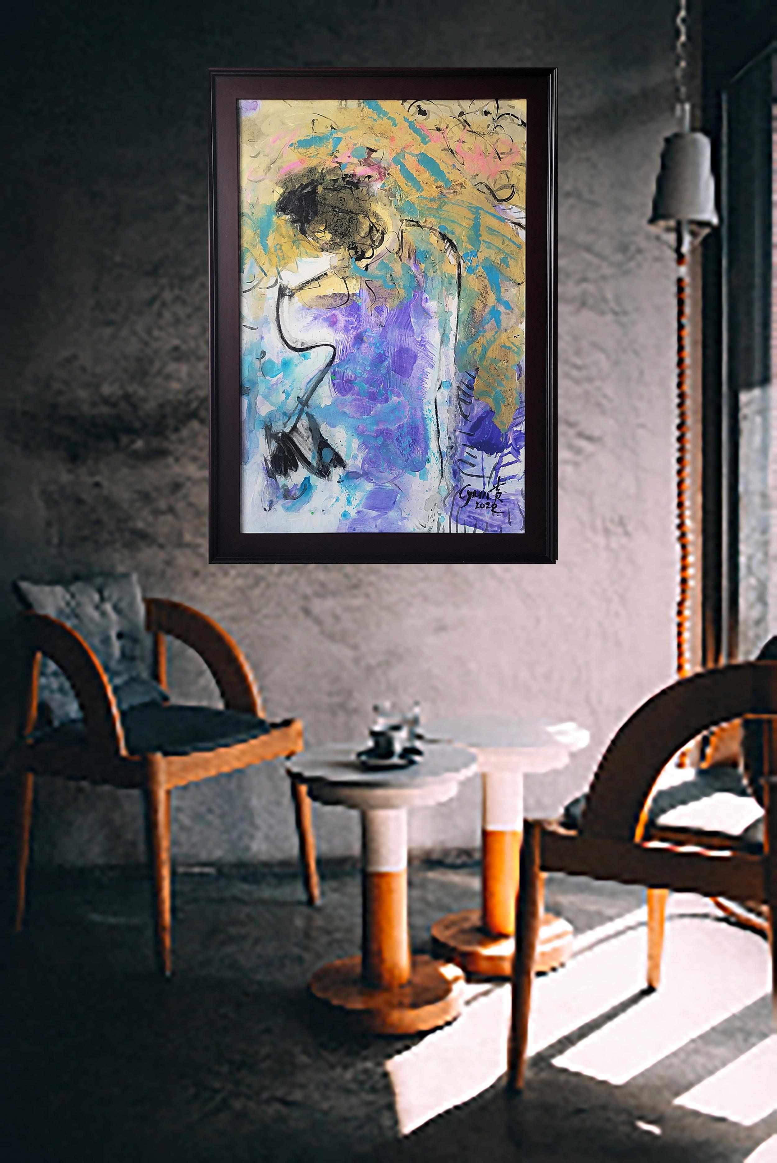 The Purple's Echos II (Abstrakter Expressionismus), Painting, von Cymn Wong 