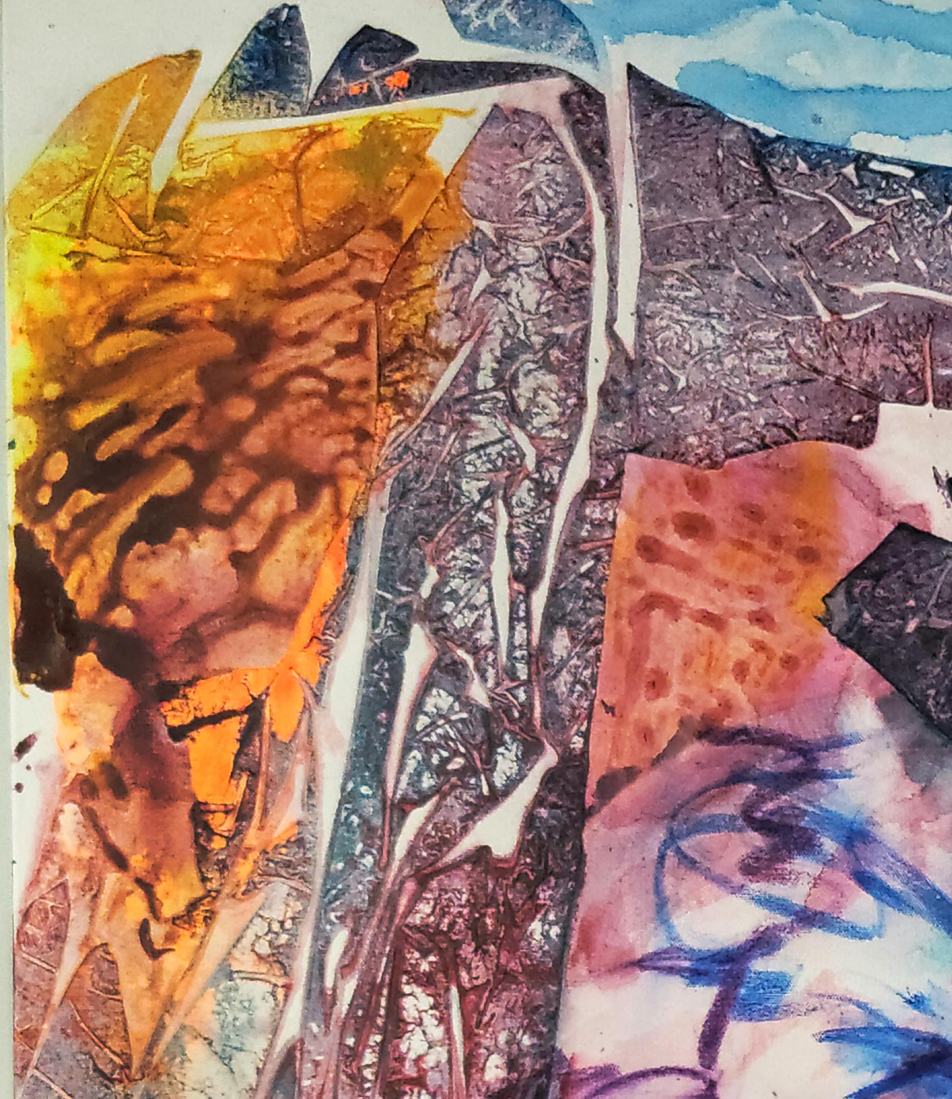 « The Seed's Unveiling-Vivid » - Calligraphie abstraite riche, colorée et expressive en vente 3